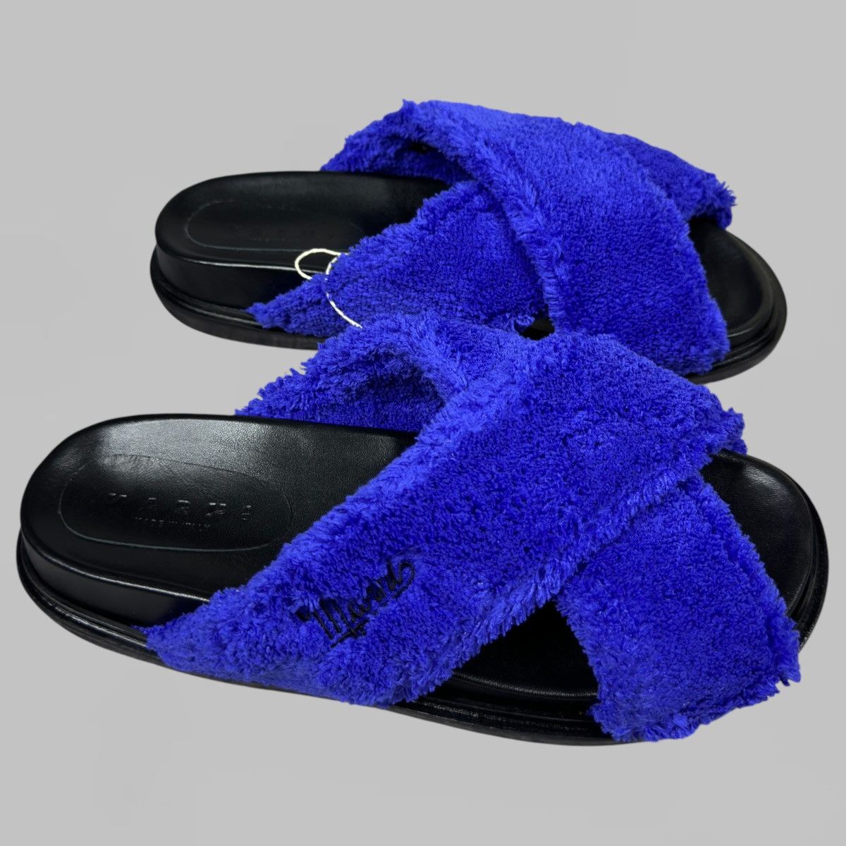 Marni MARNI NAVY FUR SLIDES NEW SIZE 43 Size US 10 / EU 43 - 2 Thumbnail