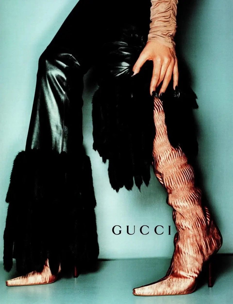 Tom Ford F/W 1999 Gucci by Tom Ford Ruched Silk Heeled Boots Ad Size US 9 / IT 39 - 6 Thumbnail