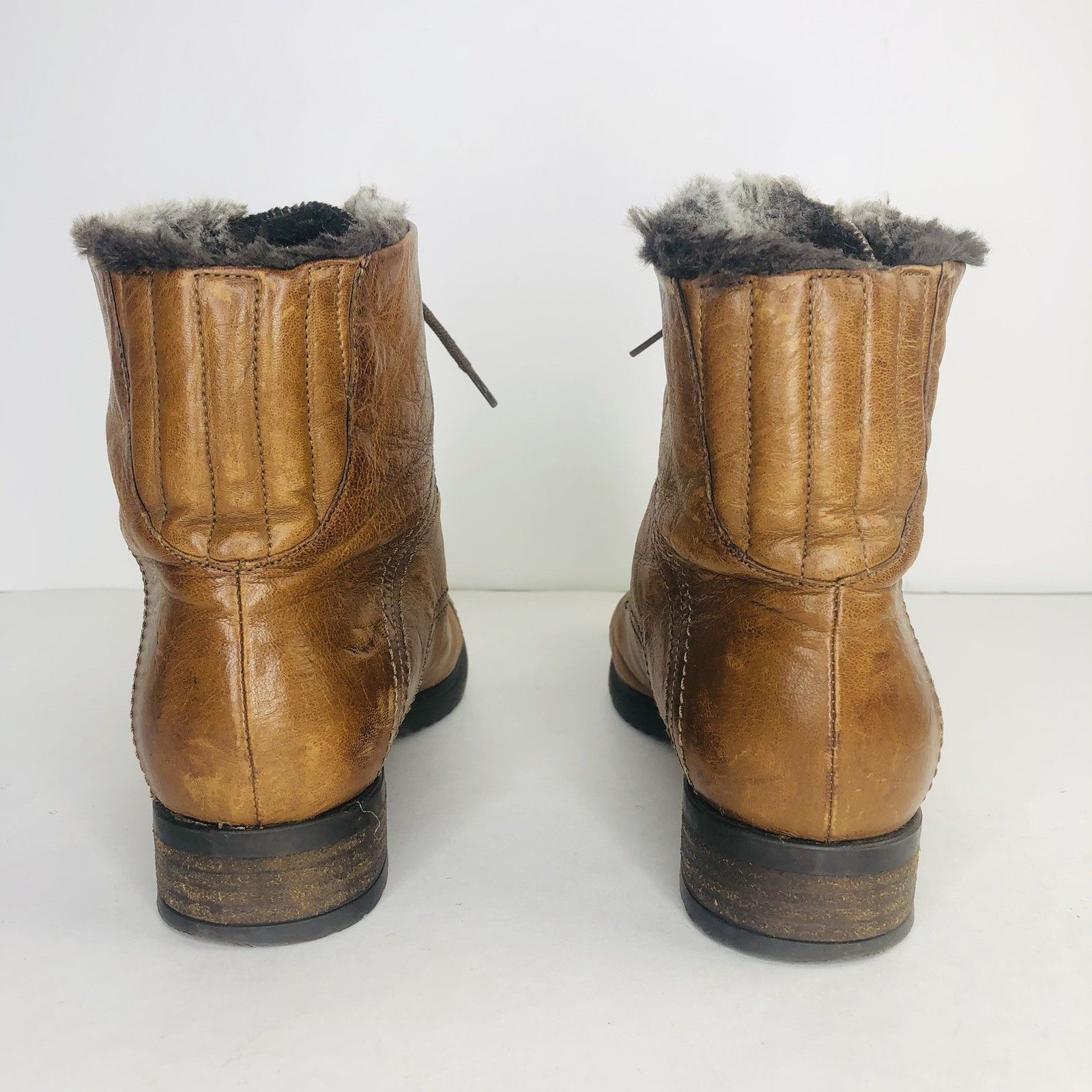Clarks CLARKS COMBAT BROWN SUPPLE LEATHER BOOTS WOMENS Sz 6 1/2 Size US 6.5 / IT 36.5 - 4 Thumbnail