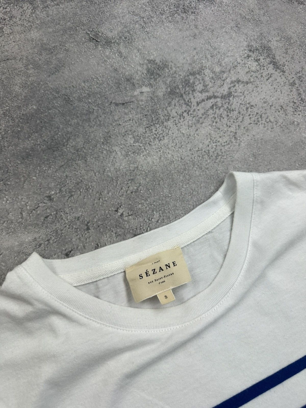 Sezane Sezane Paris Amour T-Shirt Blue Striped White Tee Size S Size S / US 4 / IT 40 - 8 Thumbnail