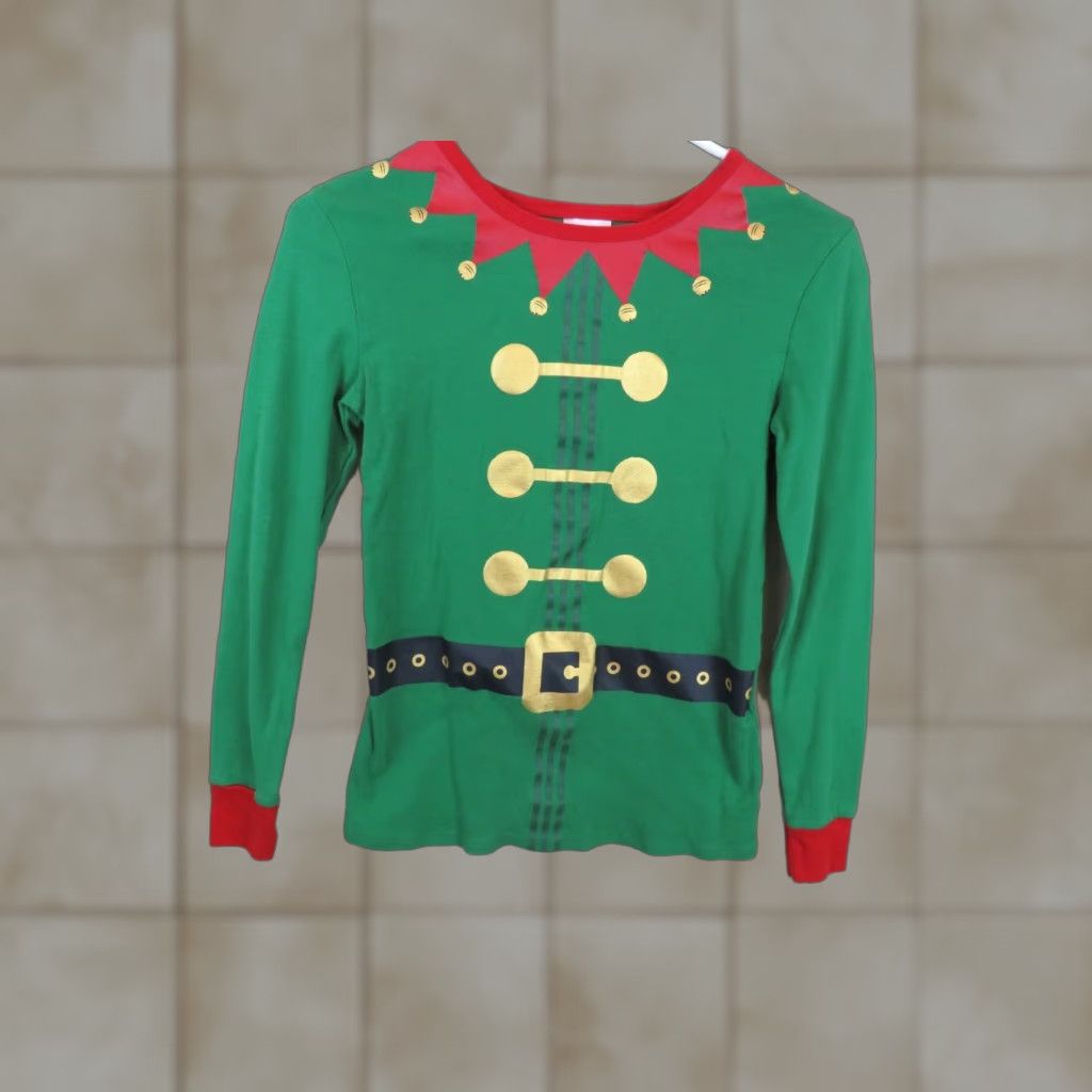Vintage Wonderland Elf Costume Christmas T-shirt Men S Green Long Sleeve Solid Graphic Tee Christmas Wonderland Elf Costume Mens Small Size US S / EU 44-46 / 1 - 1 Thumbnail