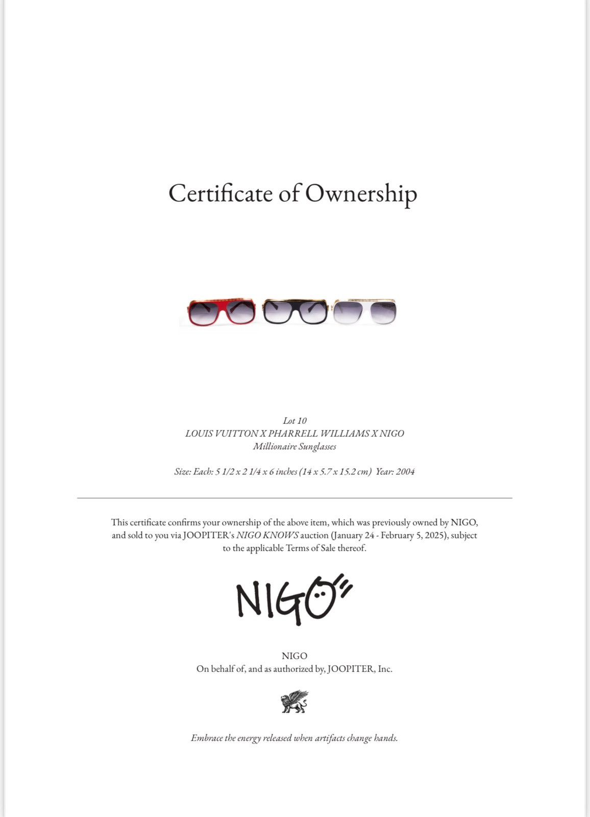 Louis Vuitton NIGOS PERSONAL 2004 OG LV MILLIONAIRE SUNGLASSES Size ONE SIZE - 2 Thumbnail