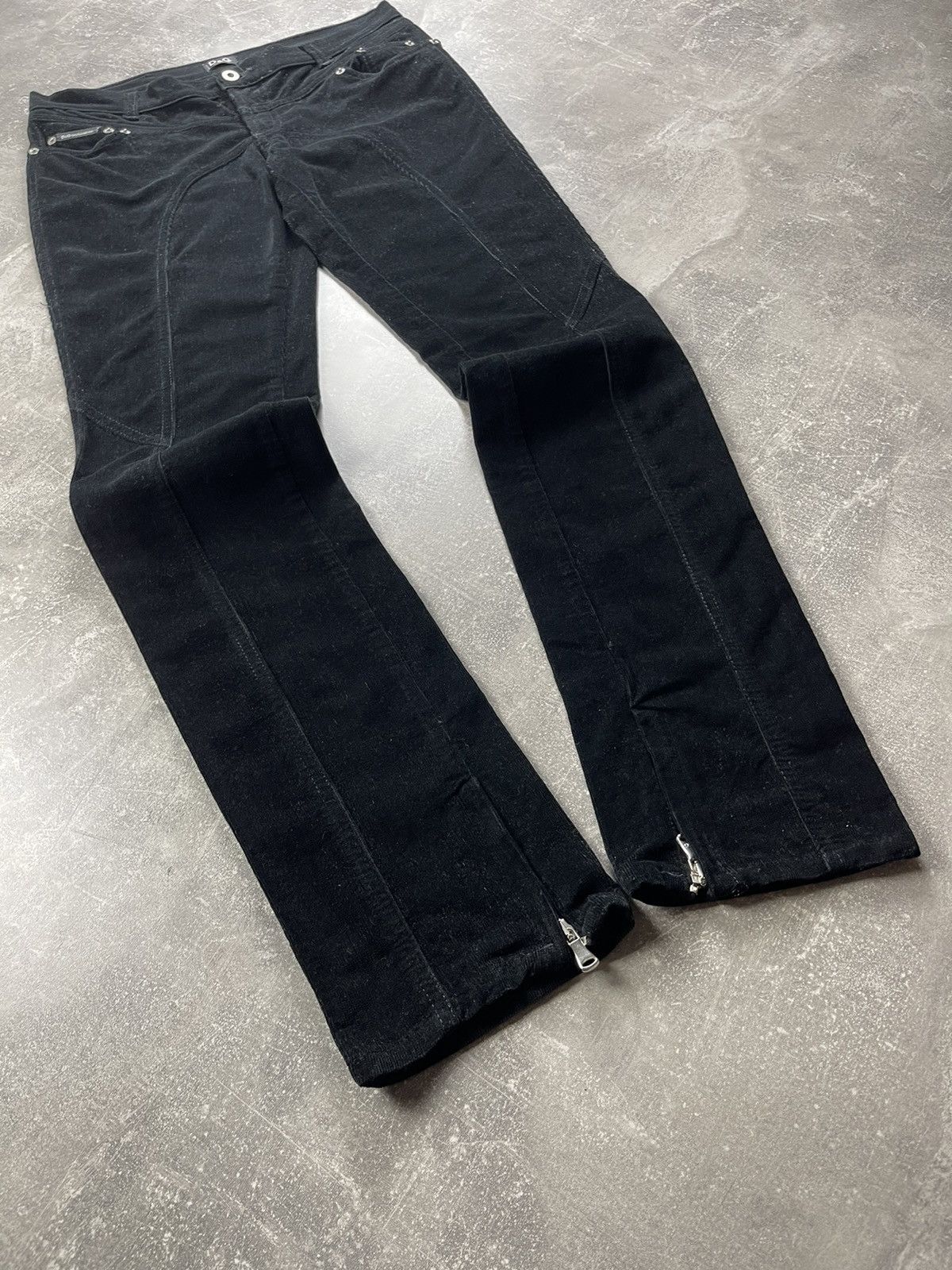 Dolce & Gabbana Dolce & Gabbana Balck Luxury Corduroy Zipper Pants Size 28" / US 6 / IT 42 - 8 Thumbnail