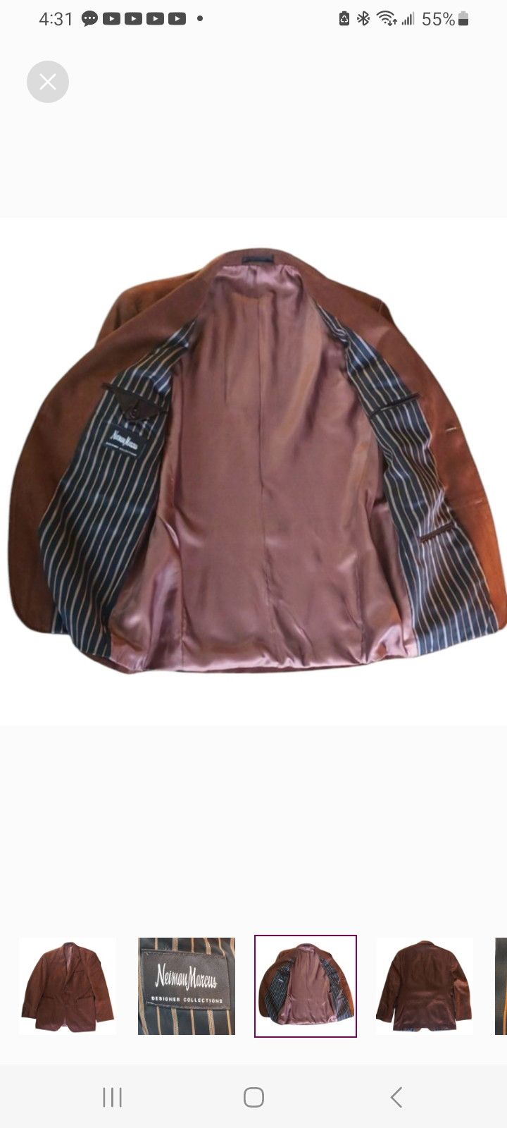 Neiman Marcus Neiman Marcus Designer Collections Brown Sports Jacket Size 38S - 2 Thumbnail