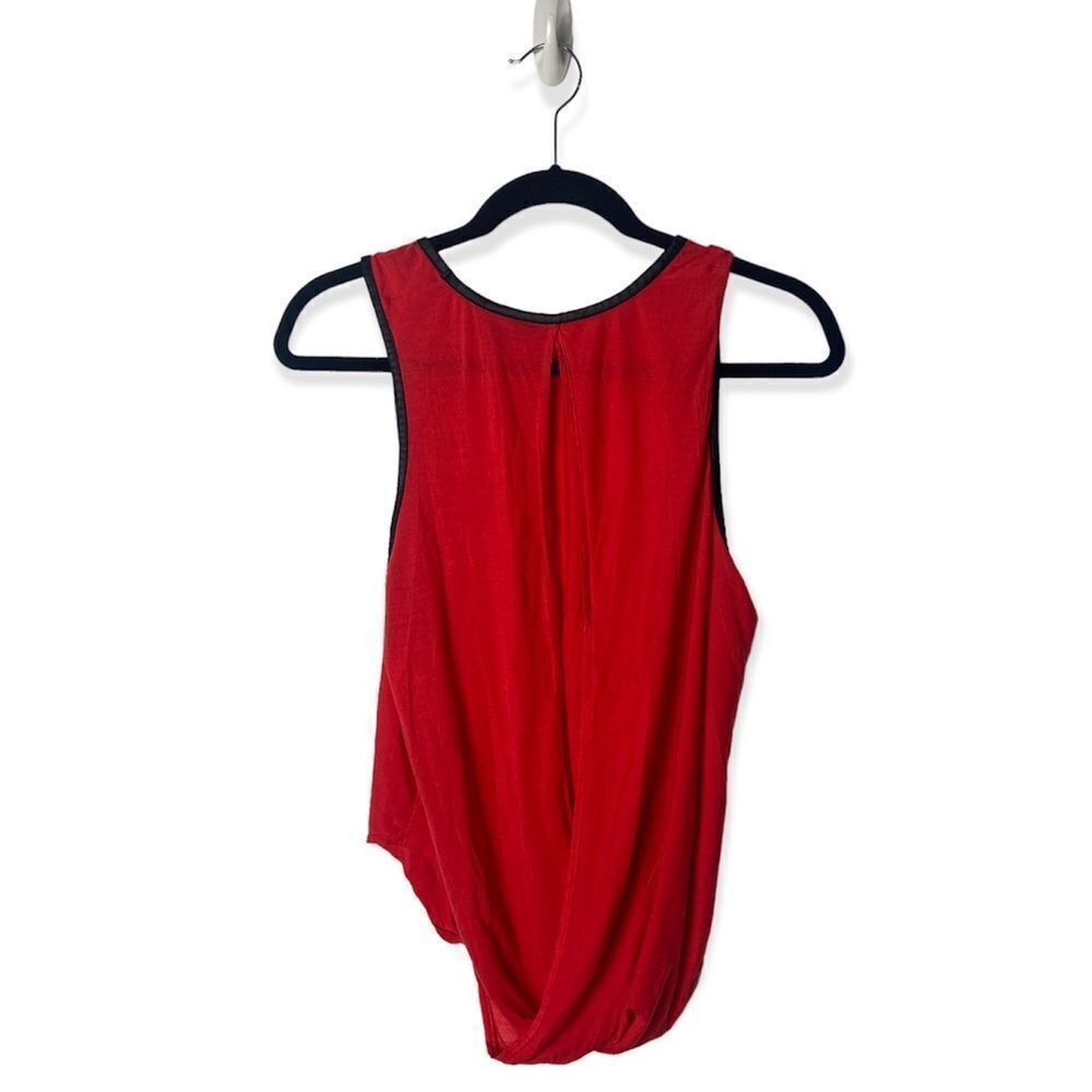 Guess G by Guess Red Sleeveless Draped Front Blouse XS – Open Fron Size XS / US 0-2 / IT 36-38 - 3 Thumbnail