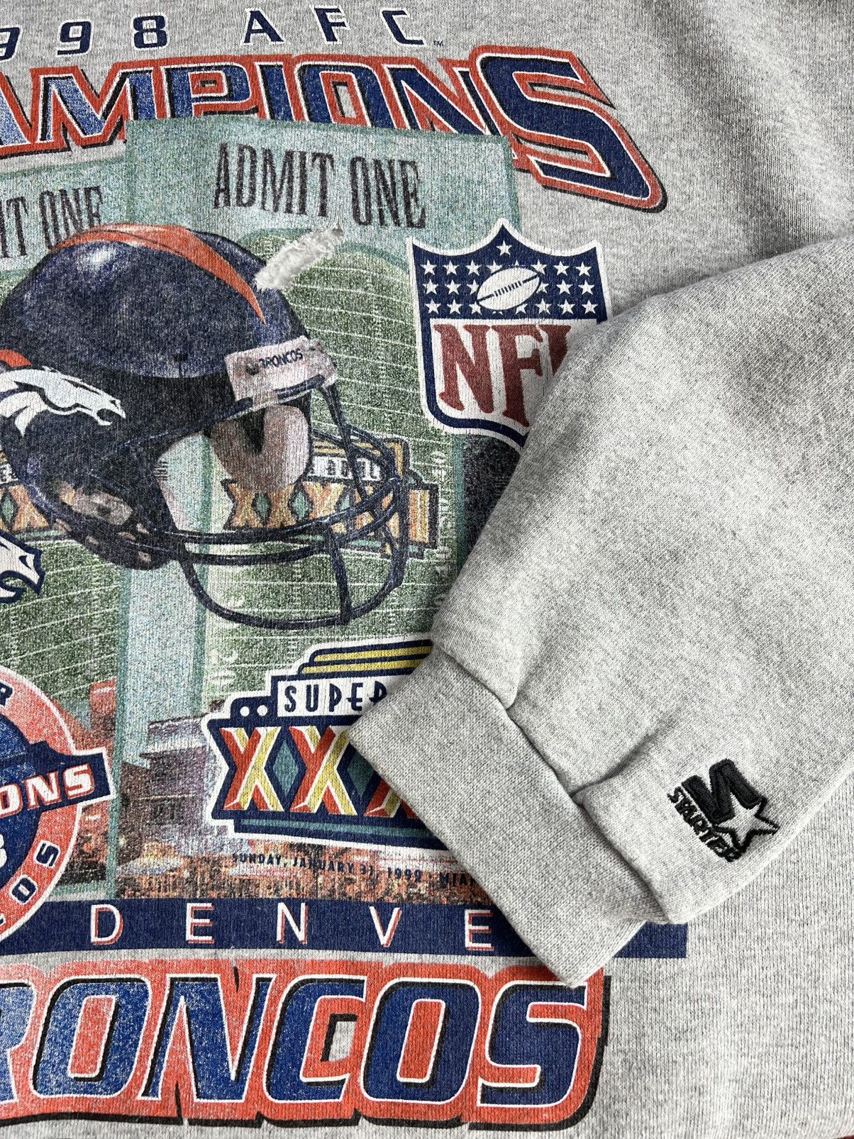 NFL 90s Vintage Starter x Denver Broncos Super Bowl Crew Neck Size US L / EU 52-54 / 3 - 9 Thumbnail