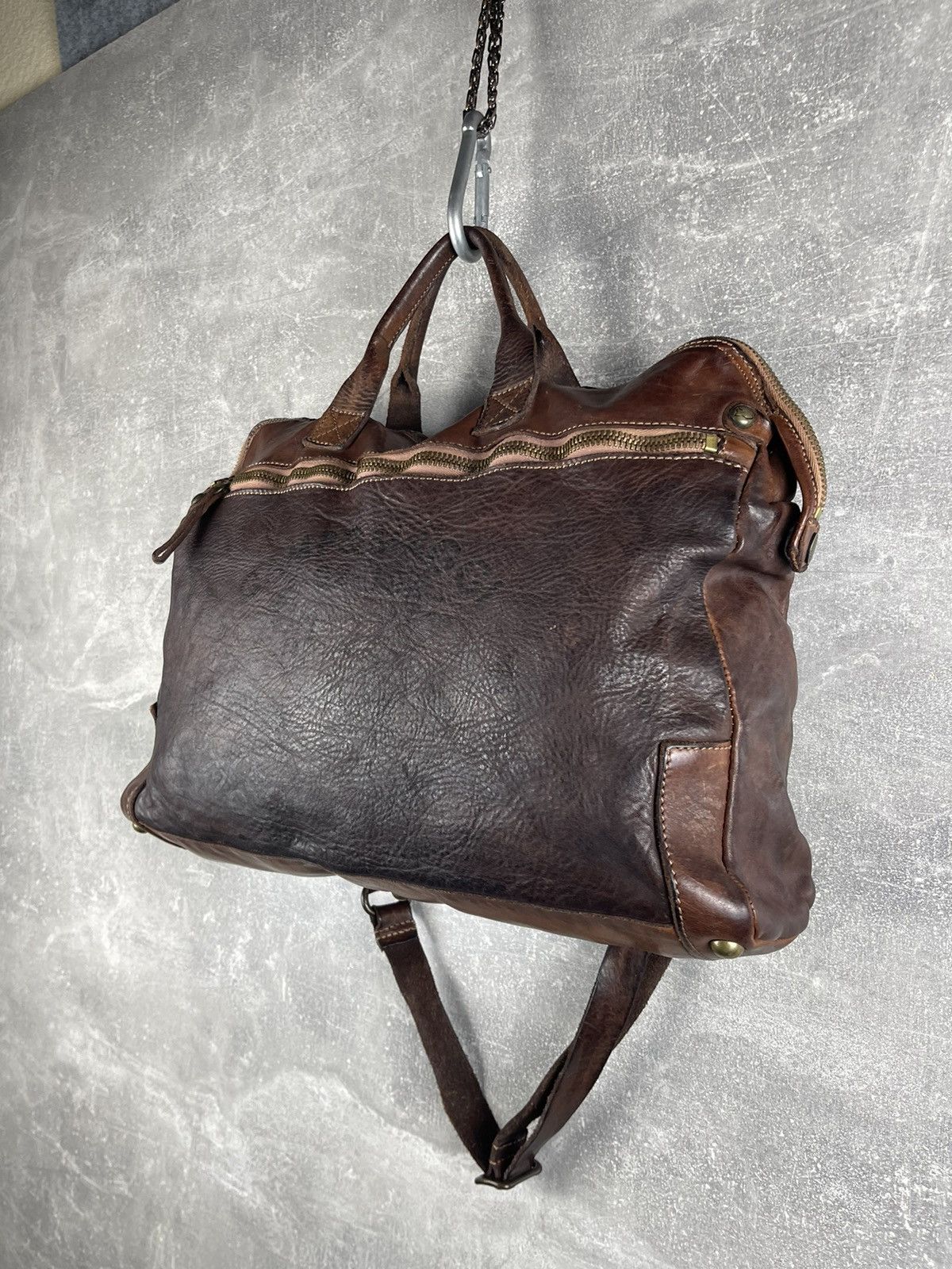 Vintage Avant Gard Campomaggi 2000s Italian Brown Leather Travel Bag Size ONE SIZE - 7 Thumbnail