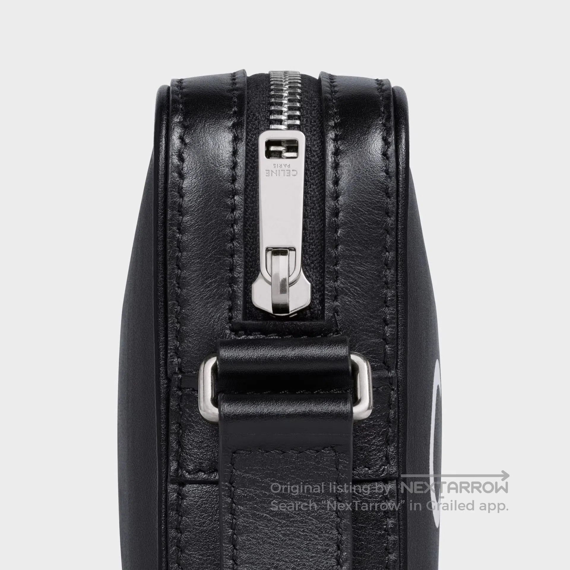 Celine Black Leather Crossbody Bag with Logo. Size ONE SIZE - 3 Thumbnail