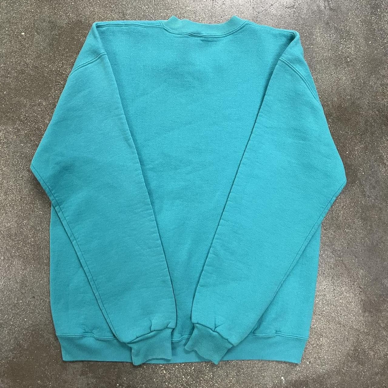 Russell Athletic VTG 90s Russell Athletic Turquoise Blank Sweatshirt Size US L / EU 52-54 / 3 - 2 Thumbnail