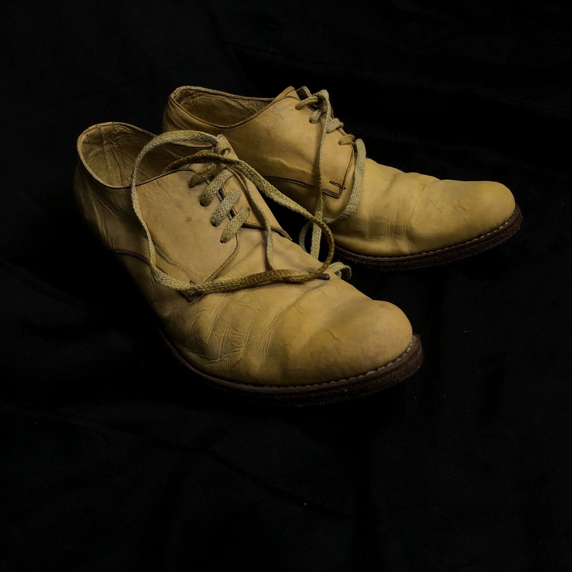 A1923 a1923 Egg Yellow Horsehide Derby Size US 9 / EU 42 - 1 Thumbnail
