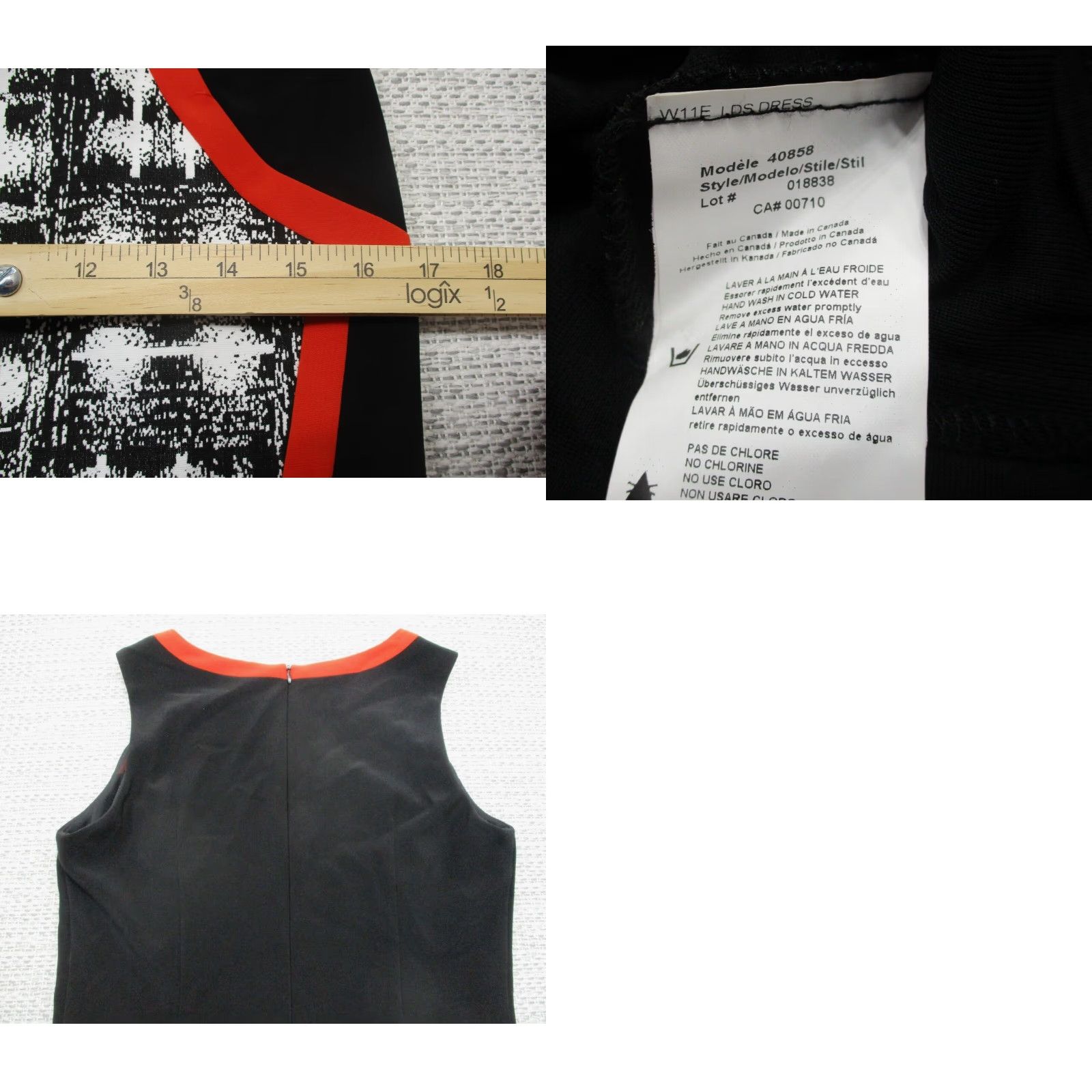 Joseph Ribkoff VINTAGE Joseph Ribkoff Dress Fitted Classic Sheath 8 Midi Black Sleeveless Round Neck Zip Women Size M / US 6-8 / IT 42-44 - 8 Thumbnail