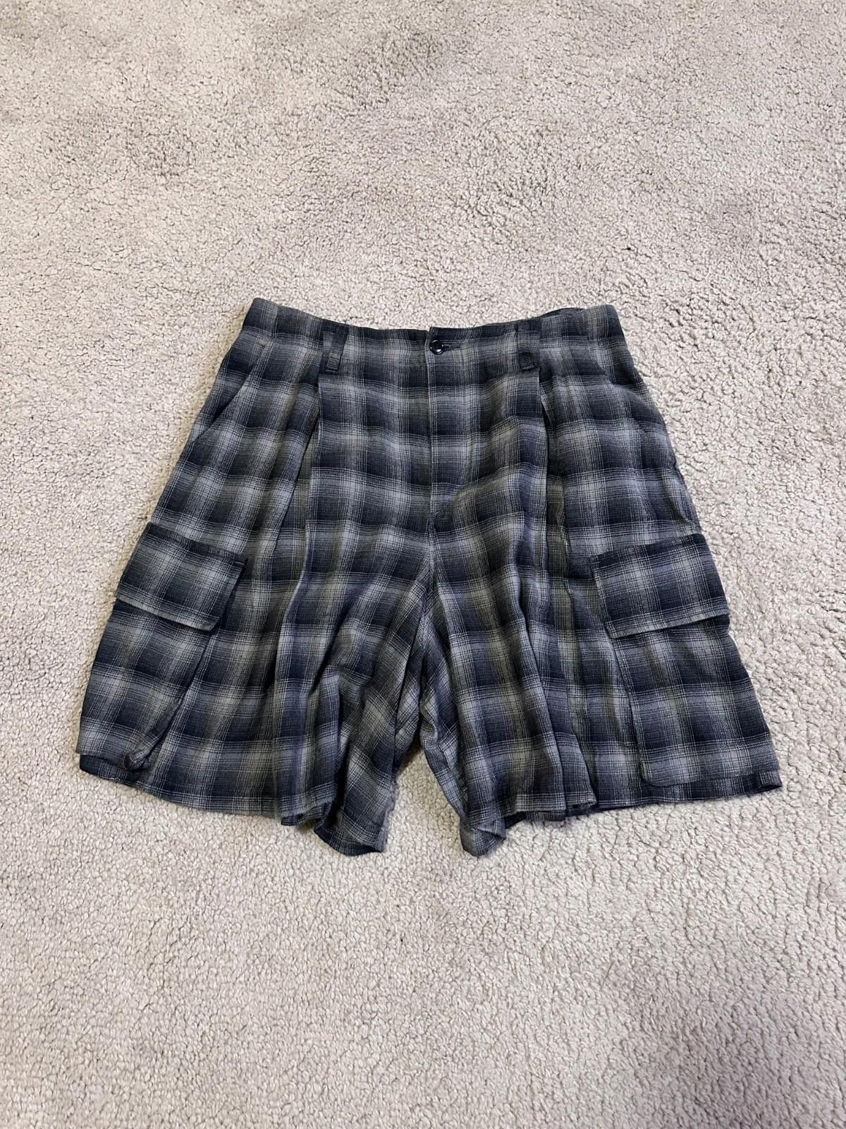 Zucca Zucca Wide Plaid Check Cargo Shorts Japan Sz M Size 28" / US 6 / IT 42 - 5 Thumbnail