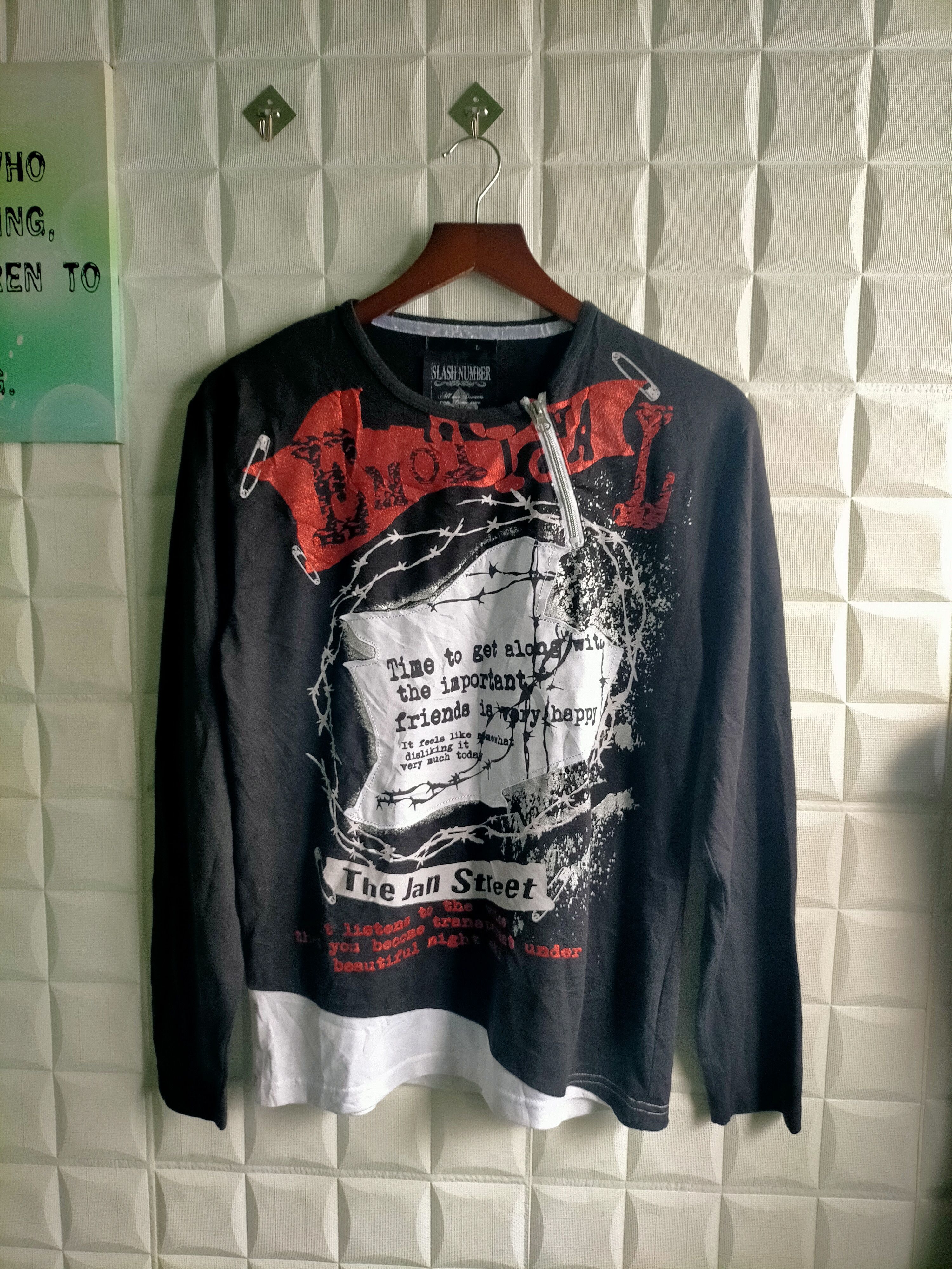 Beauty Beast Slash Number Punk Long Sleeve Tshirt Size US M / EU 48-50 / 2 - 1 Thumbnail