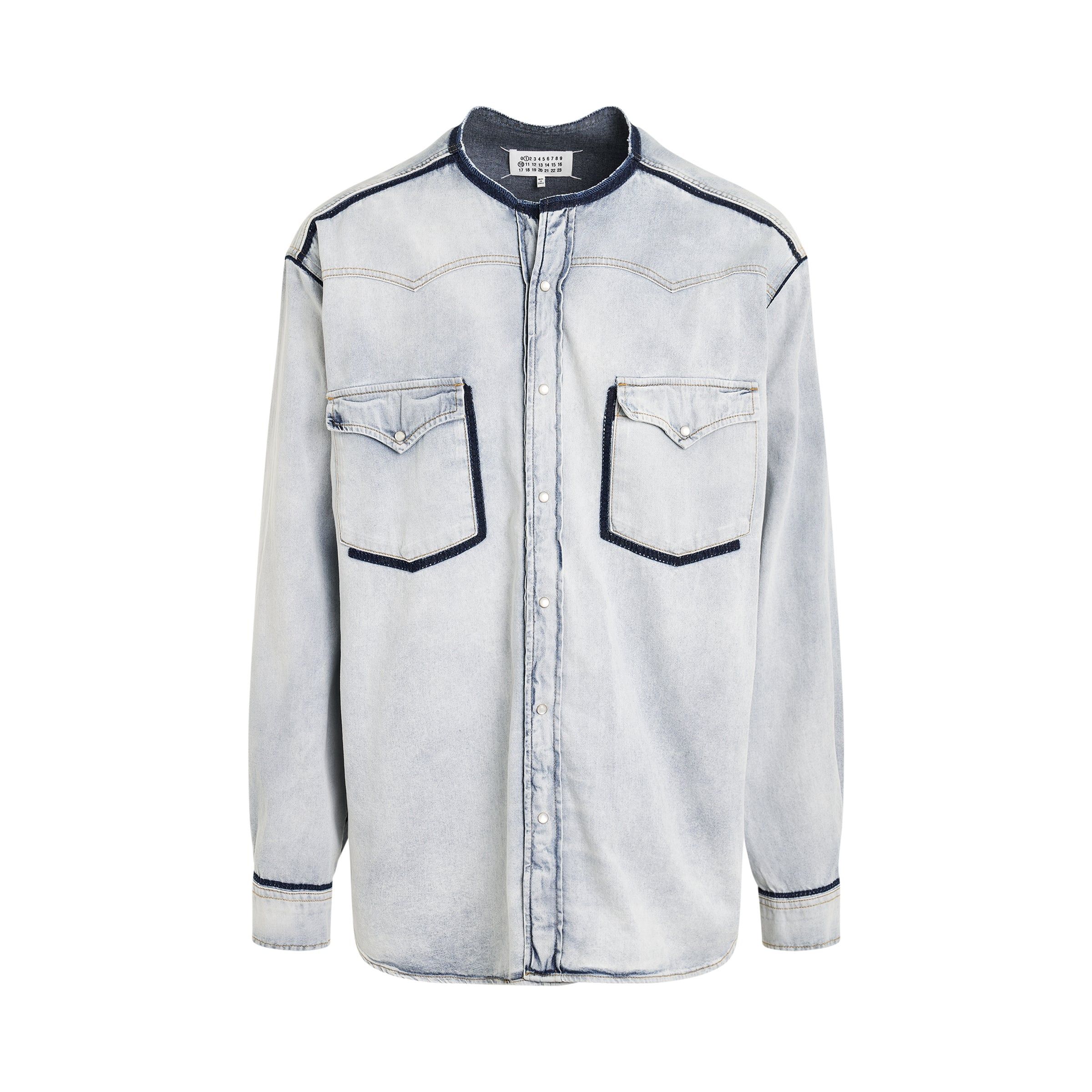 Maison Margiela o1mris0824 Denim Overshirt in White Size US M / EU 48-50 / 2 - 1 Thumbnail