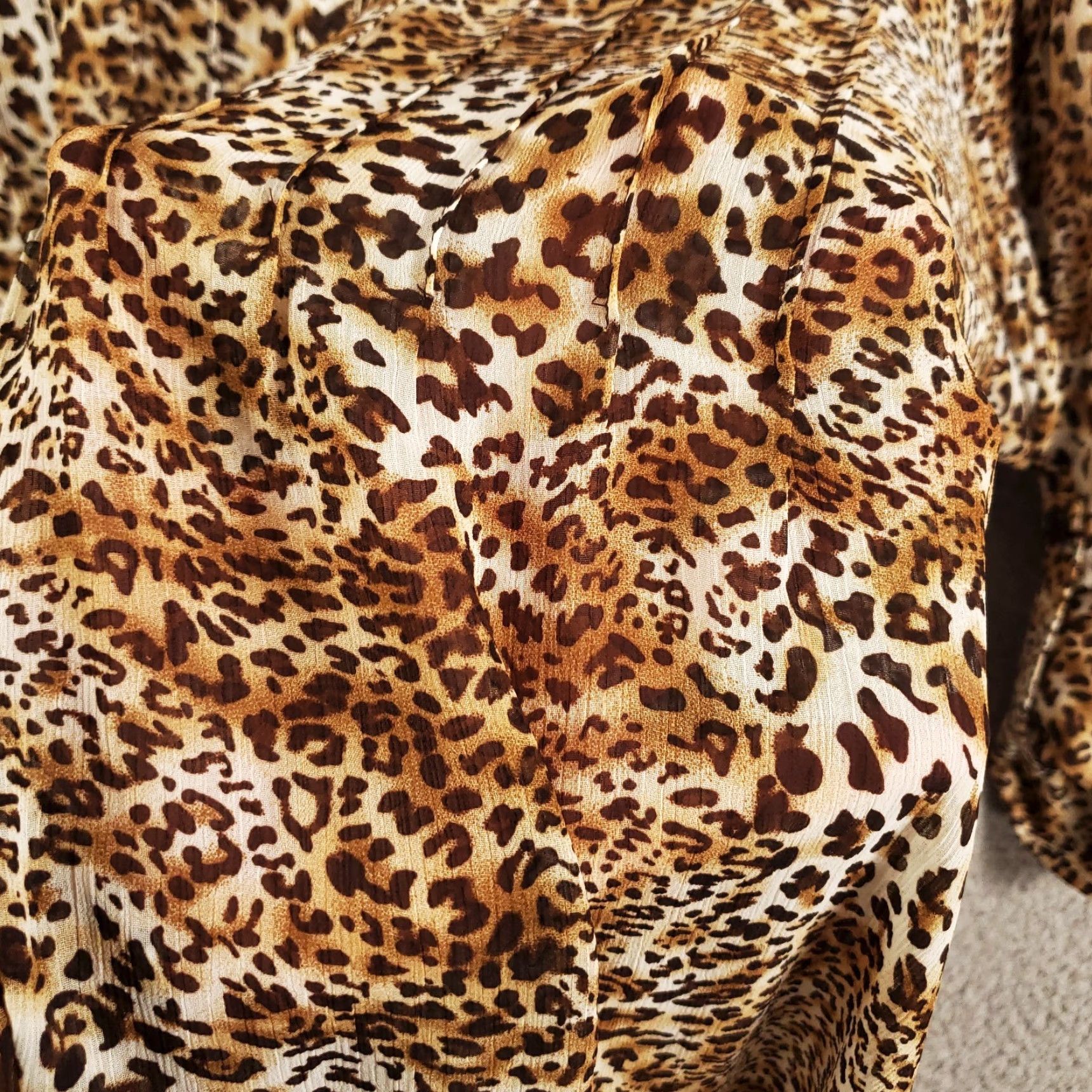 Vintage Maggie Barnes Blouse Womens 2X Animal Print Leopard Button Up Shirt Size XXL / US 16-18 / IT 52-54 - 4 Thumbnail