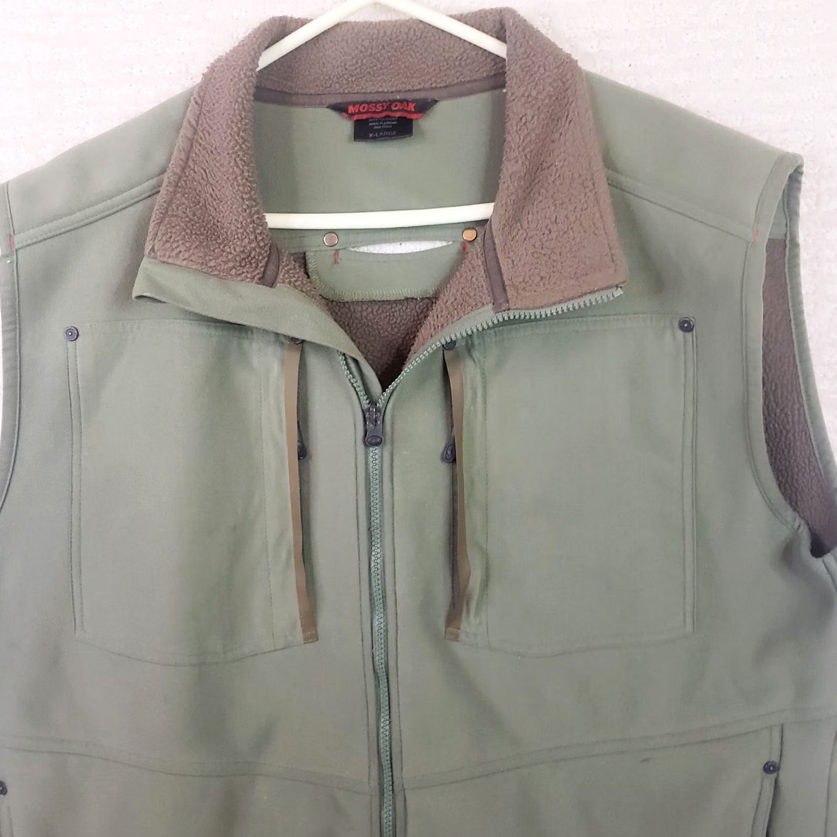 Vintage Mossy Oak Camp Sherpa Vest Mens XL Green Sherpa Lined 4 Zip Pockets Camp Vest Size US XL / EU 56 / 4 - 7 Thumbnail