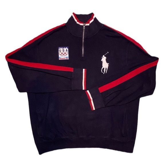 Image of Polo Ralph Laurent Usa Olympics Vancouver 2010 Sweater Jacket in Navy, Men's (Size 2XL)