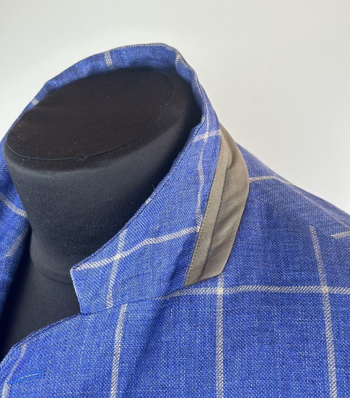 Hackett Hackett Mayfair Linen Blazer Jacket Blue Check 46R / 56R Size 46R - 3 Thumbnail
