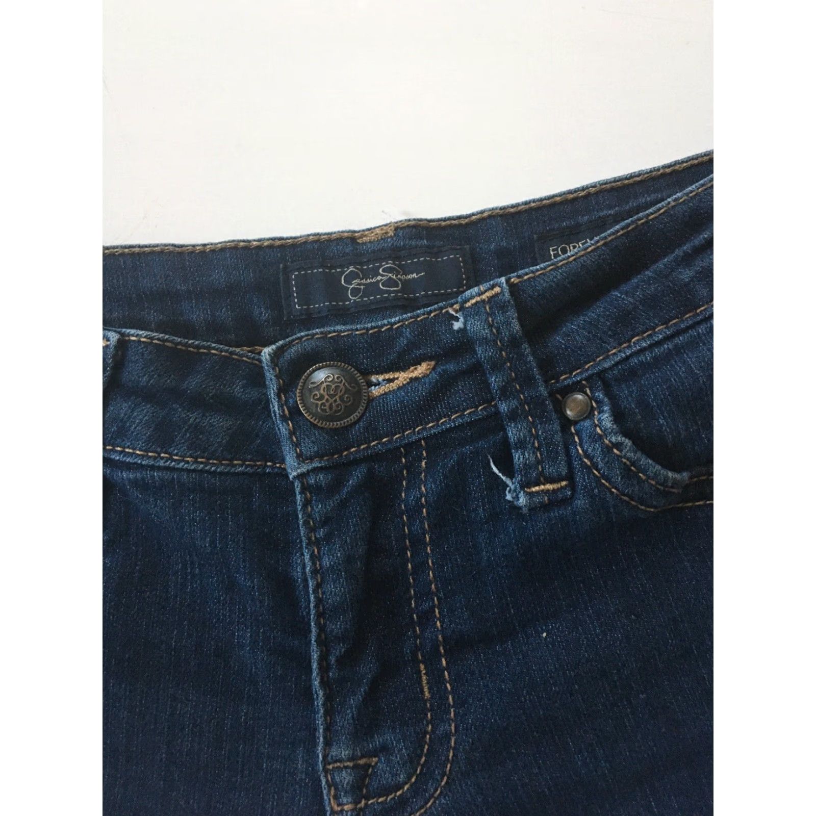 American Eagle Outfitters VINTAGE Old Navy Aeropostale Jessica Simpson Denim Shorts Sz 2 Lot 3 Anchors Dark Wash Size 26" / US 2 / IT 38 - 5 Thumbnail