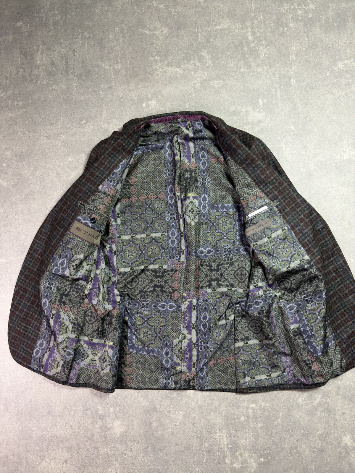 Etro Etro Tweed Wool Silk Lining Plaid Sport Blazer Jacket 50 Size 50R - 11 Thumbnail