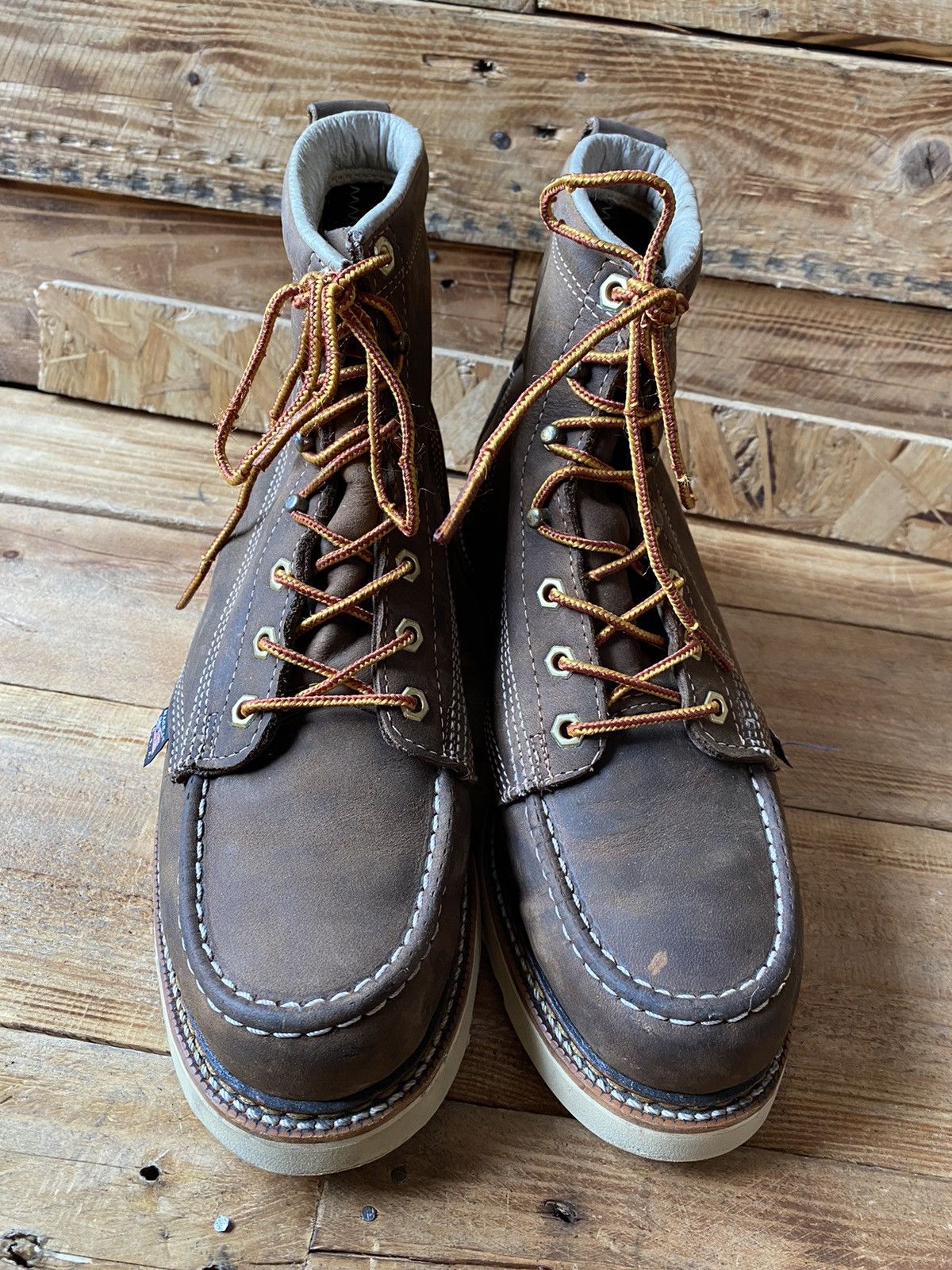 Thorogood Thorogood moc-toe gray leather work boots sz US9 Size US 9 / EU 42 - 11 Thumbnail