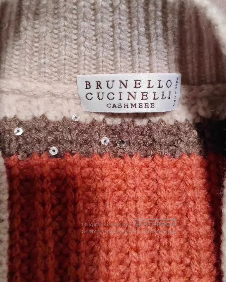 Brunello Cucinelli Brunello Cucinelli Sequined stripe cashmere and mohair ves Size M / US 6-8 / IT 42-44 - 5 Thumbnail