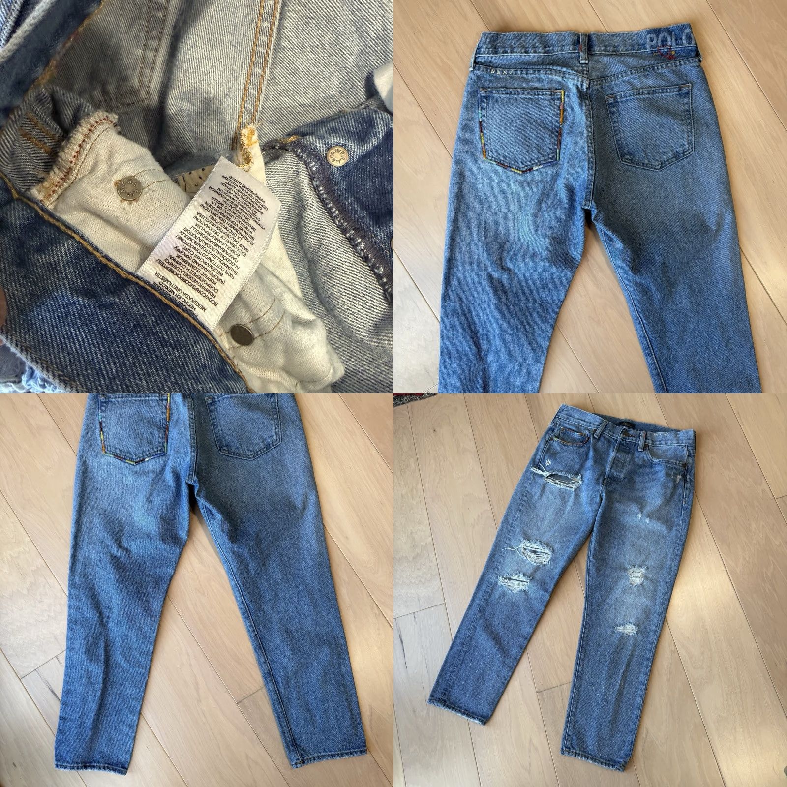 Polo Ralph Lauren VINTAGE Polo Ralph Lauren Jeans Women 30 Blue Avery Boyfriend Distressed New York RRL Size 30" / US 8 / IT 44 - 8 Thumbnail