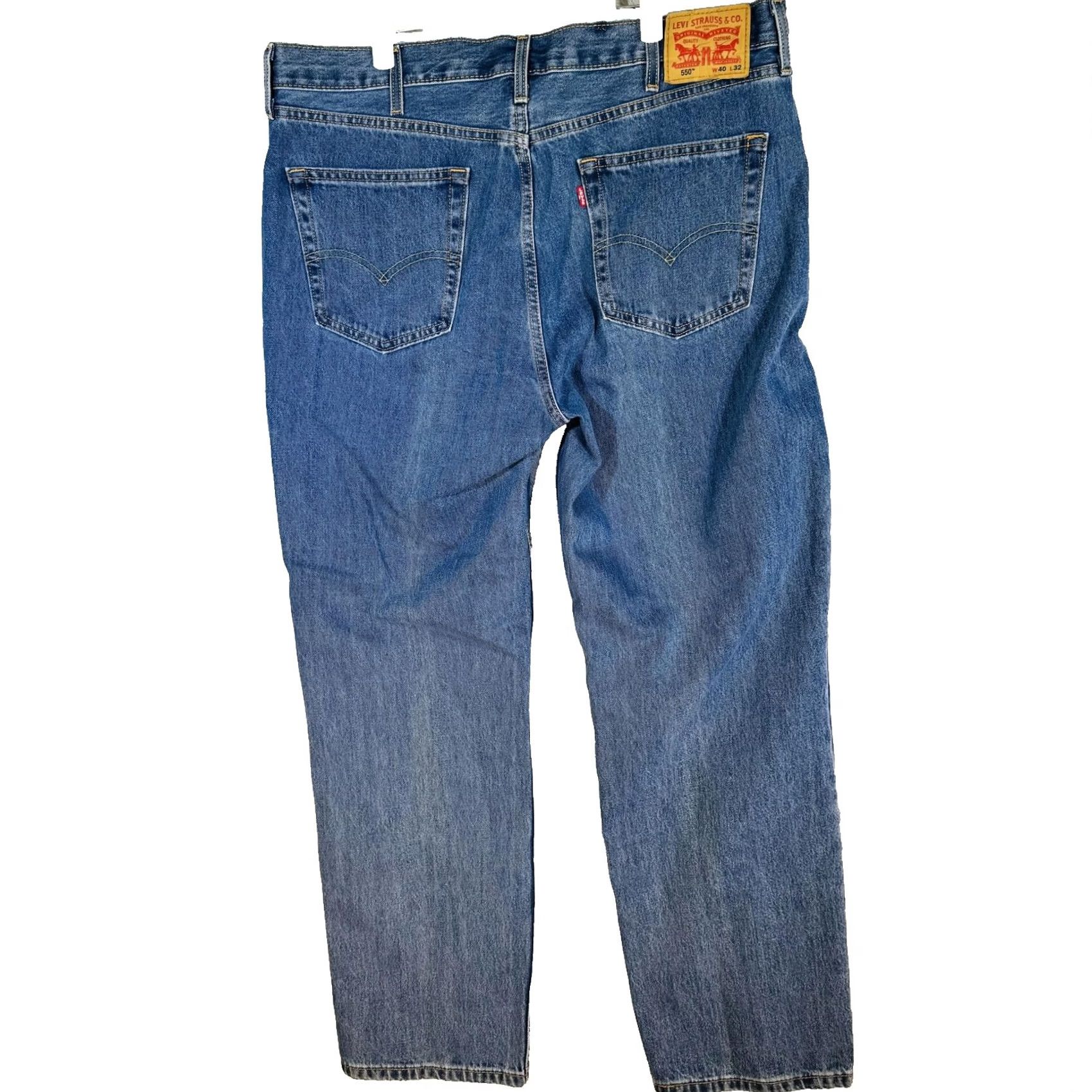 Levi's Levi's 550 Jeans Mens 40x32 Blue Medium Wash Relaxed Straight Denim Zip Fly Size US 40 / EU 56 - 6 Thumbnail