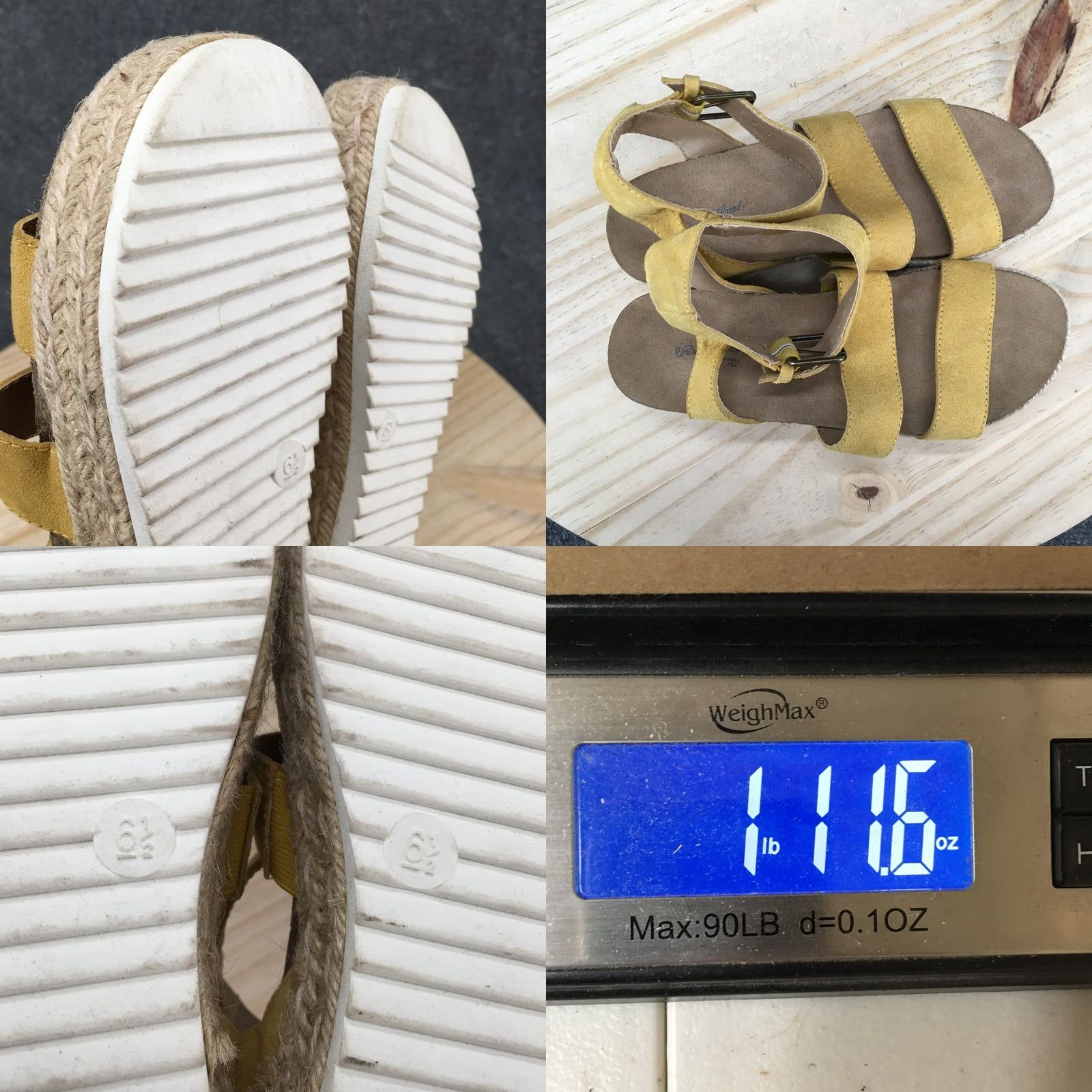 Vintage Universal Thread Sandal Agnes Quarter Strap Espadrille Yellow Wedge Womens 6.5 Size US 7 / IT 37 - 9 Thumbnail