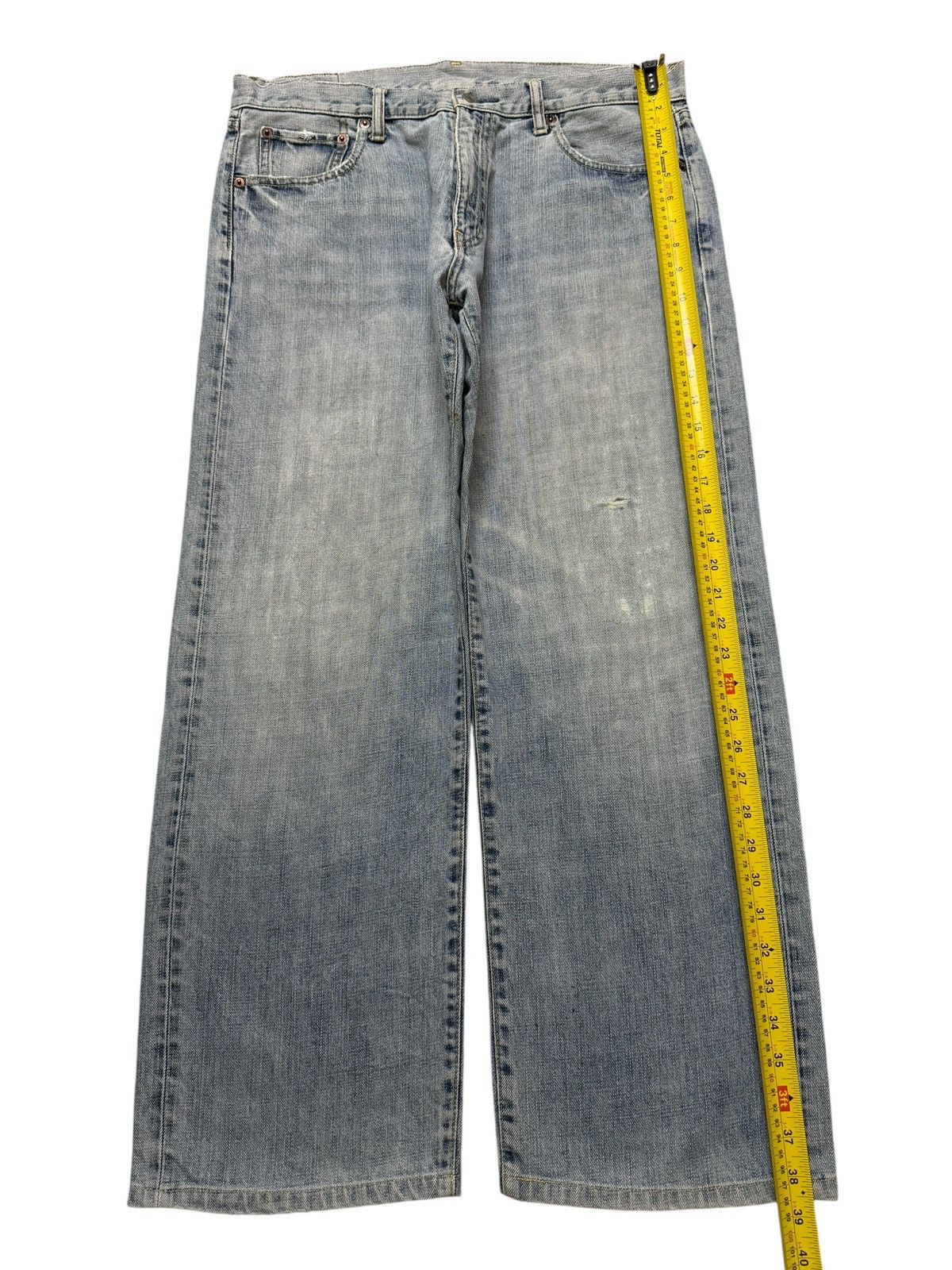 Uniqlo Vintage Y2K Japanese Uniqlo Blue Faded Wash Wide Leg Baggy Size US 34 / EU 50 - 10 Thumbnail
