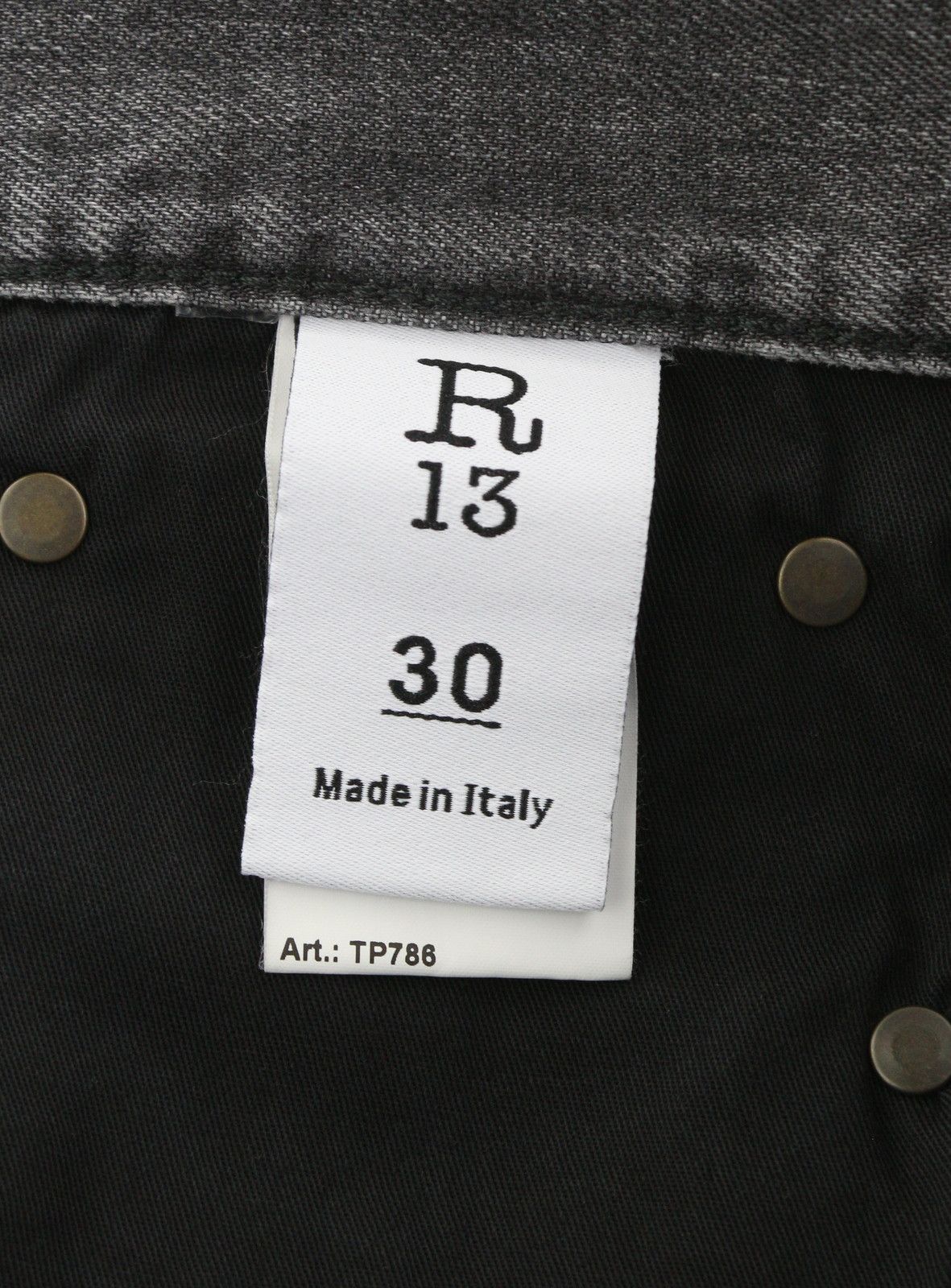R13 BOYFRIEND 30 Wilson Black Faded Ankle Cropped Denim 85801 Size 30" / US 8 / IT 44 - 9 Thumbnail