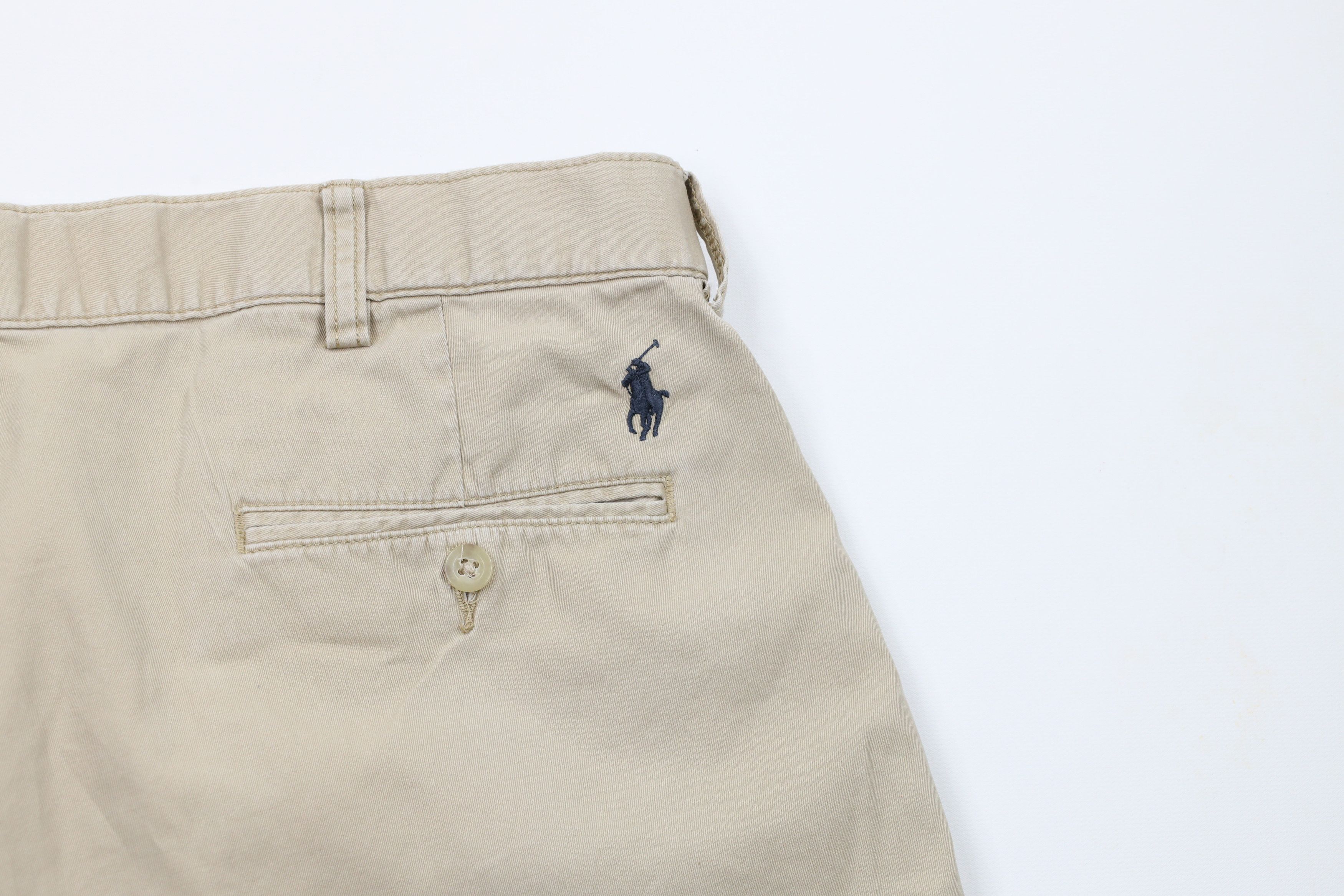 Ralph Lauren × Vintage Vintage 90s Ralph Lauren Above Knee Flat Front Chino Shorts Size US 36 / EU 52 - 12 Thumbnail