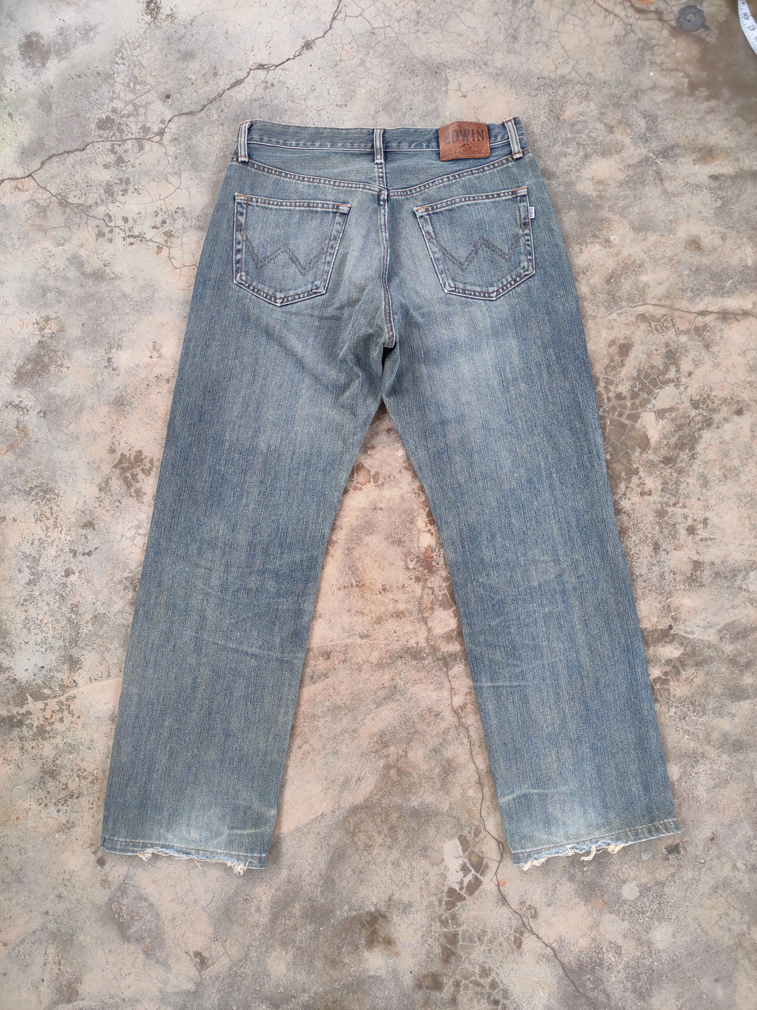 Edwin × Jean VINTAGE EDWIN 404 RUSTY FADED DISTRESSED DENIM JEAN PANTS Size US 33 - 8 Thumbnail