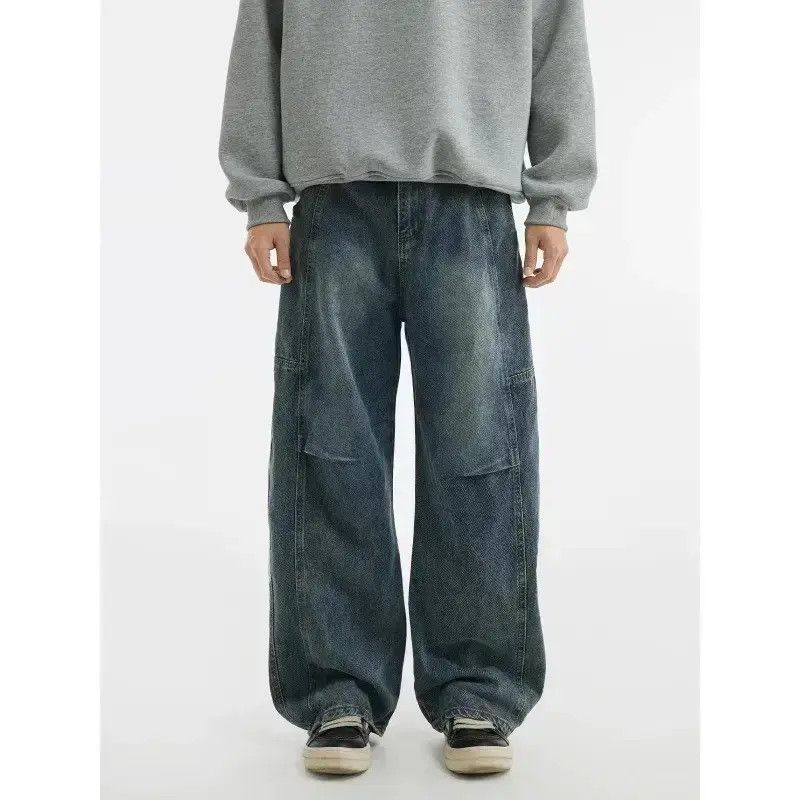 Japanese Brand Retro loose wide leg patchwork jeans Size US 32 / EU 48 - 2 Thumbnail
