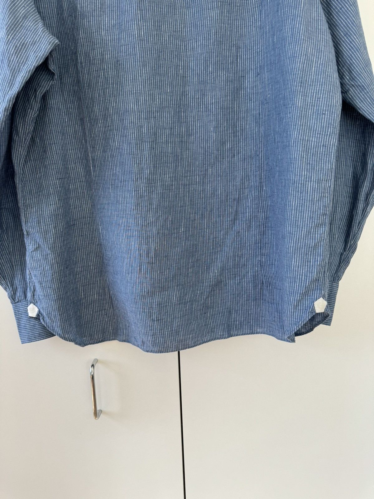 Loro Piana Arthur Arizona Blue Striped Aloe Linen Shirt XXL FAL1007 Size US XXL / EU 58 / 5 - 15 Thumbnail