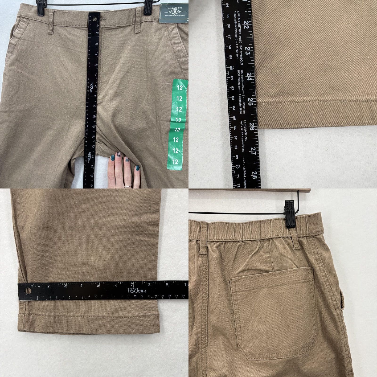 Vintage G.H. Bass & Co Pants Womens 12 Brown Chino Twill Elastic Waist Stretch NWT Size 34" / US 12 / IT 48 - 9 Thumbnail