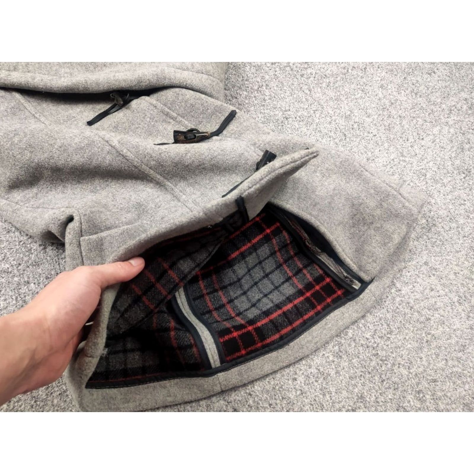 Gloverall VINTAGE Gloverall Duffle Coats Gray Wool Button Hooded Women's Short Jacket Size 28" / US 6 / IT 42 - 7 Thumbnail