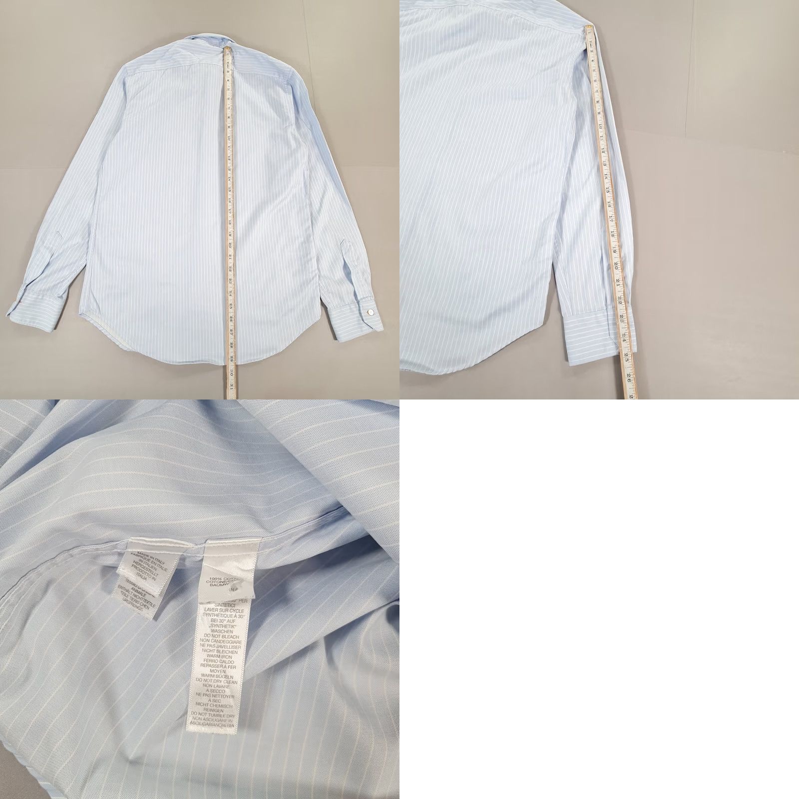 Paul Smith Paul Smith Mens Shirt Striped Long Sleeve Cotton Button-Up 15.5 M Blue Casual Vintage No Shirt Mens Regular Size M Size US M / EU 48-50 / 2 - 8 Thumbnail