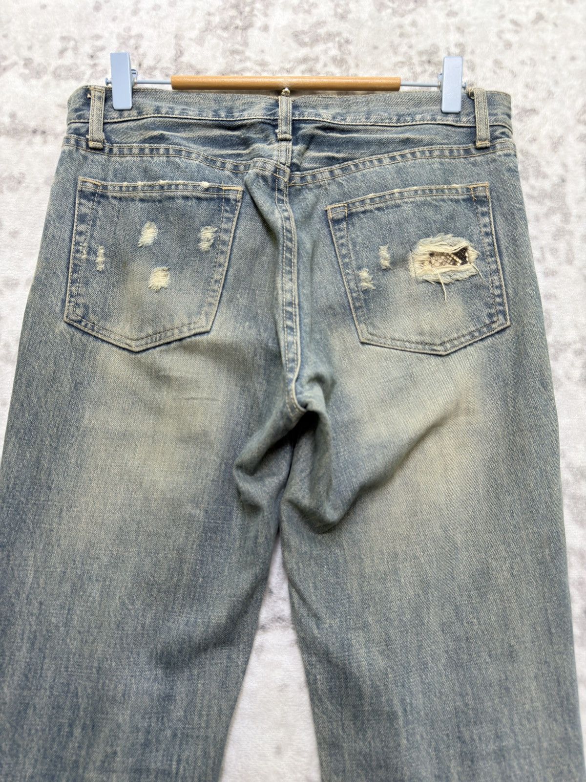 Schlussel Vintage Schlussel Y2K Grunge Distressed Denim Mud Wash Size US 30 / EU 46 - 11 Thumbnail