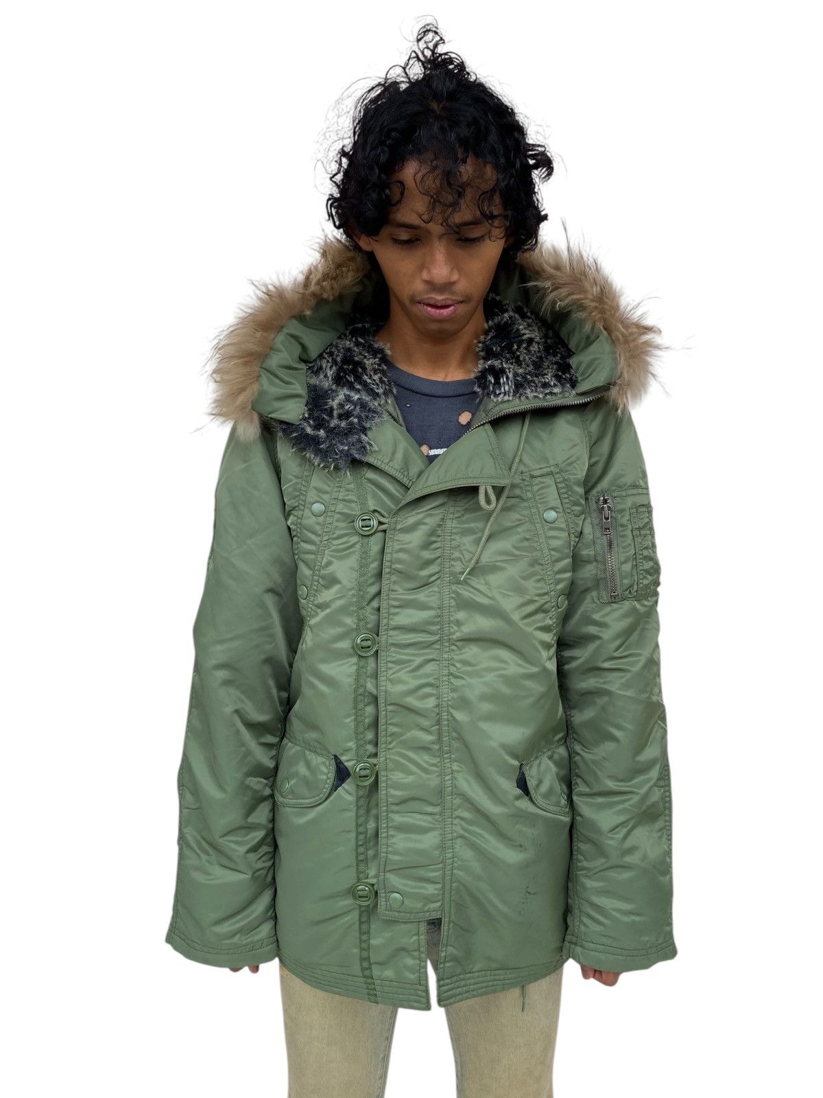 If Six Was Nine 2000s Back Number - Raccoon Fur Hoodie Cargo Jacket Size US L / EU 52-54 / 3 - 1 Thumbnail