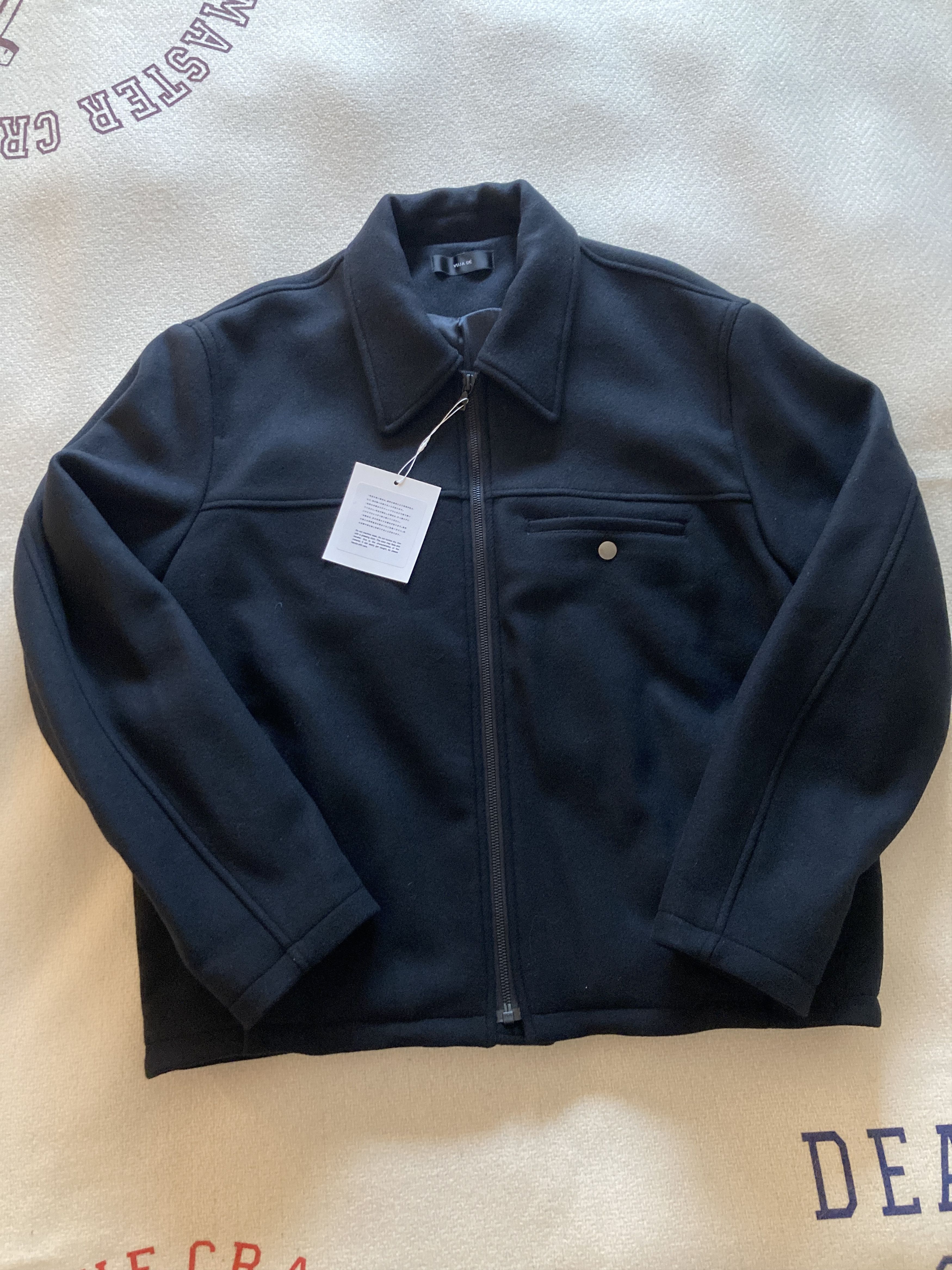 Vuja De EVA DISTRESSED BOMBER IN STEEL BLACK | Grailed