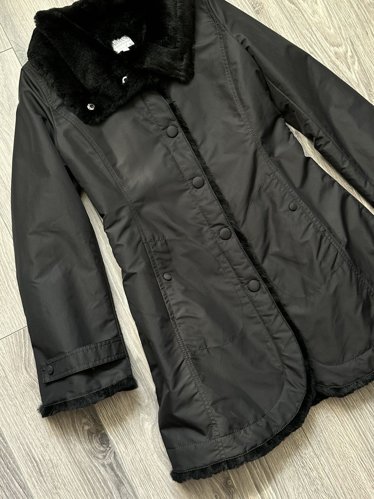 Armani Collezioni Armani Collezioni Rabbit fur-trimmed winter coat Size M / US 6-8 / IT 42-44 - 3 Thumbnail