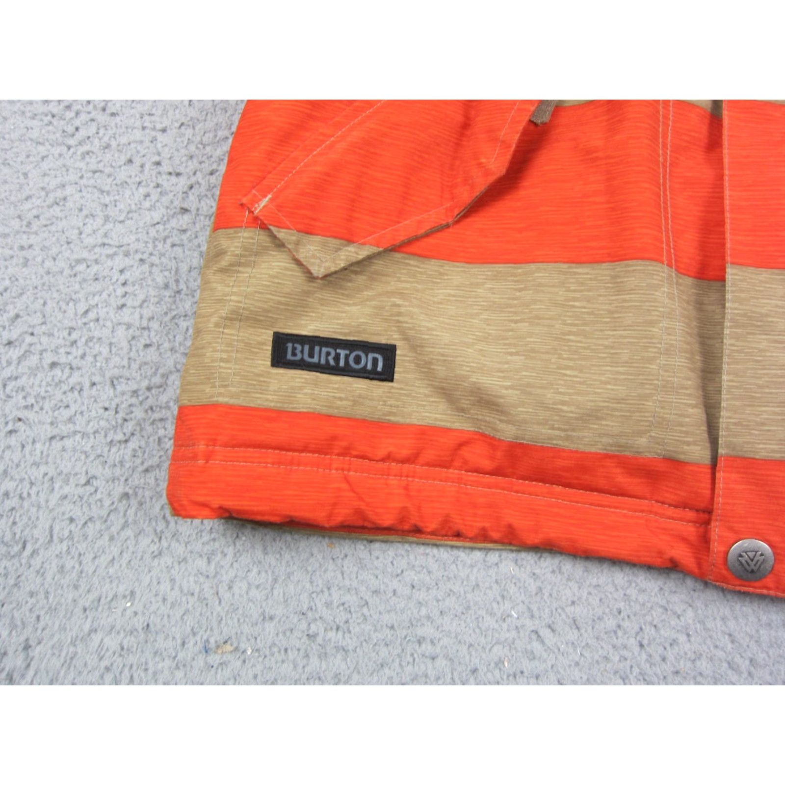 Burton Burton Jacket Mens Small Orange Striped Hooded DryRide Snowboard Ski Windbreaker Lining Polyester Regular-Size Clothing Outdoors Mens Size US S / EU 44-46 / 1 - 4 Thumbnail