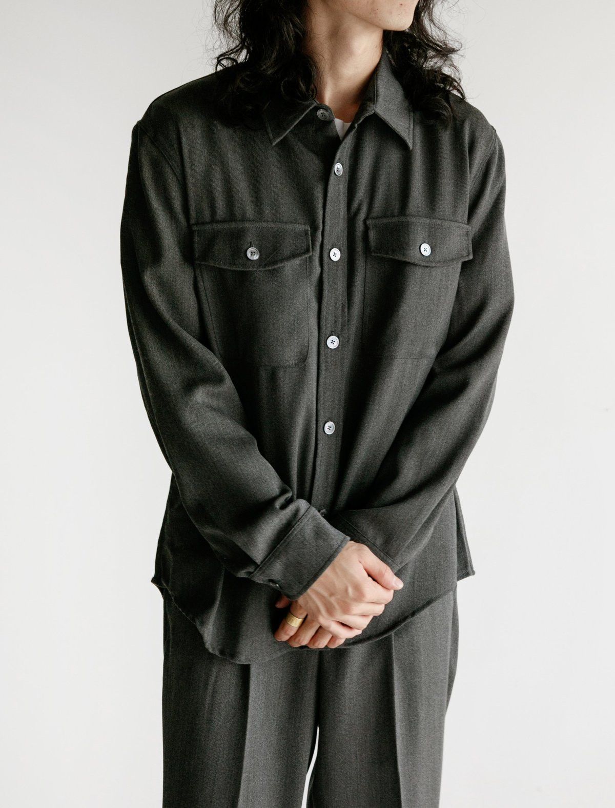 Our Legacy 50/L - Hunting Wool Grey - CPO Shirt Size US L / EU 52-54 / 3 - 2 Thumbnail