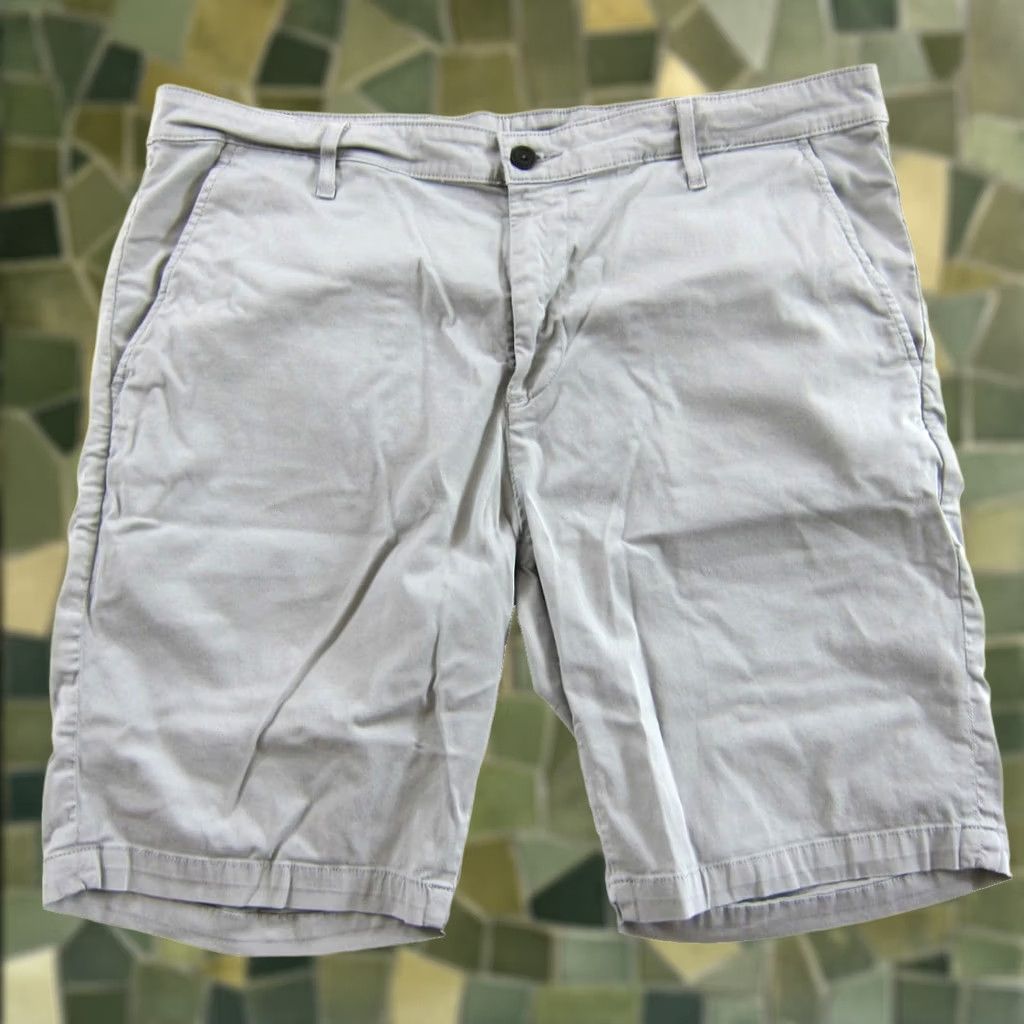 Griffin AG Adriano Goldschmied Griffin Shorts Men 38R Grey Cotton Stretch Chino Flat Front Casual Workwear Size US 38 / EU 54 - 1 Thumbnail