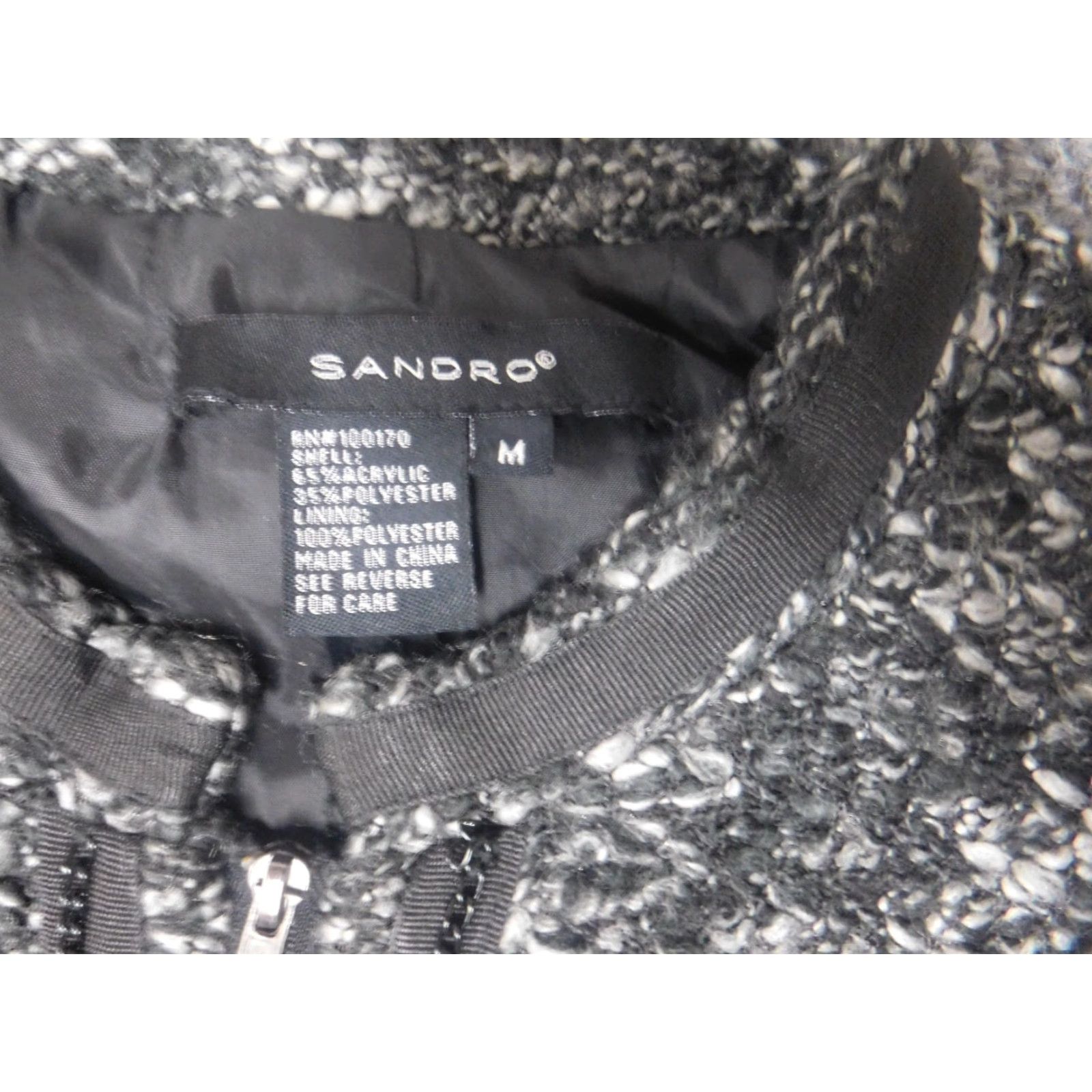 Sandro Sandro Jacket Womens M Gray Full Zip Size M / US 6-8 / IT 42-44 - 6 Thumbnail