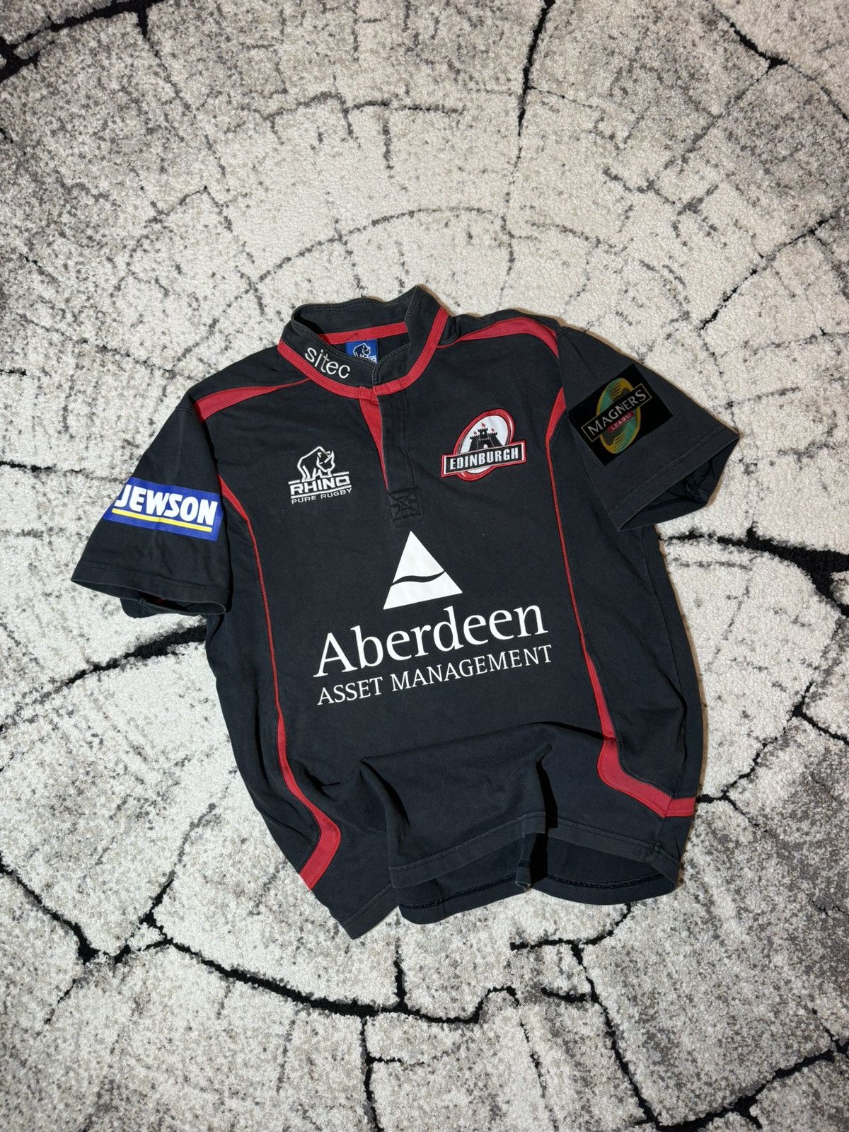 Vintage Edinburgh Union 2009 Black Rhino Rugby Jersey Maillot L sz Size US L / EU 52-54 / 3 - 1 Thumbnail