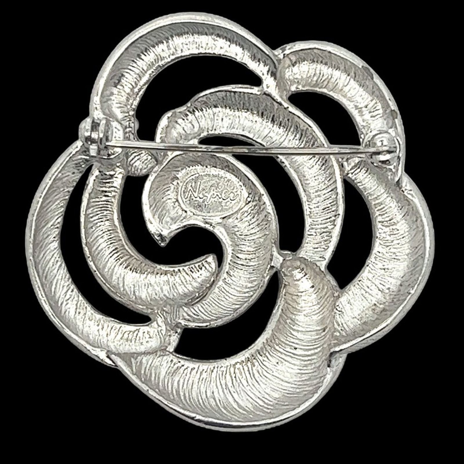 & Other Stories Vintage Signed - Napier - Silvertone Swirl Design Brooch Pin Size ONE SIZE - 2 Thumbnail
