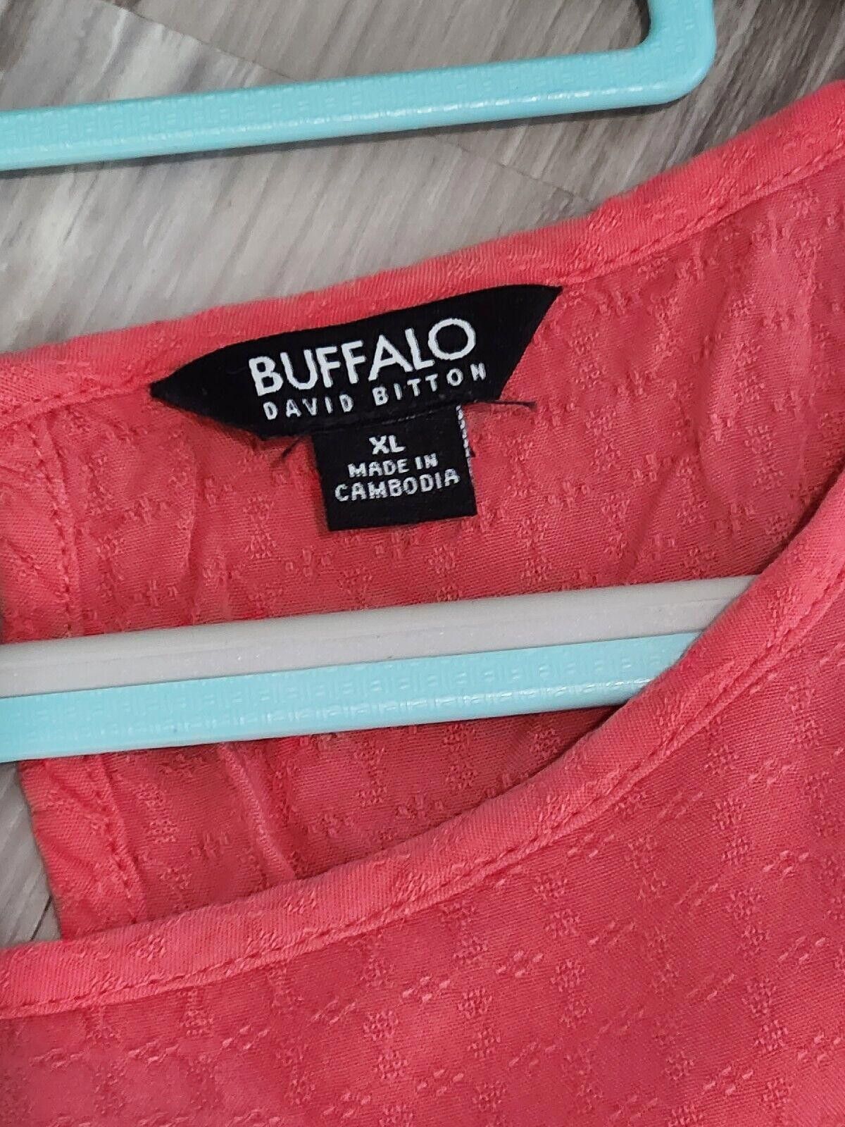 Designer Buffalo By David Bitton Blouse Extra Large Coral Pink Top Size XL / US 12-14 / IT 48-50 - 3 Thumbnail