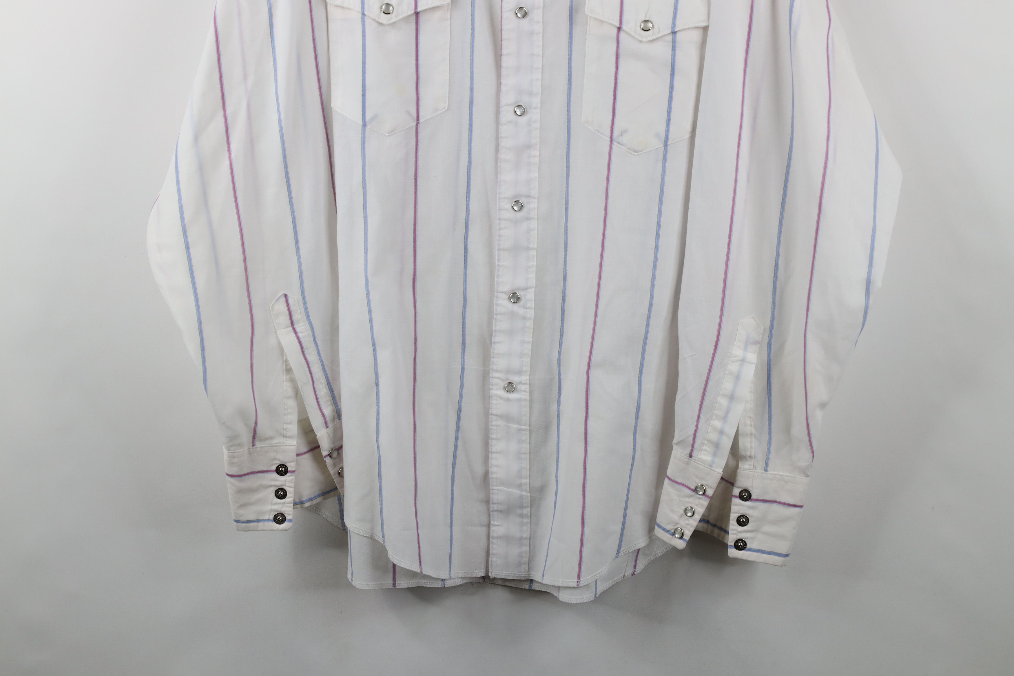 Vintage × Wrangler Vintage 90s Wrangler Cowboy Western Snap Button Shirt USA Size US L / EU 52-54 / 3 - 3 Thumbnail